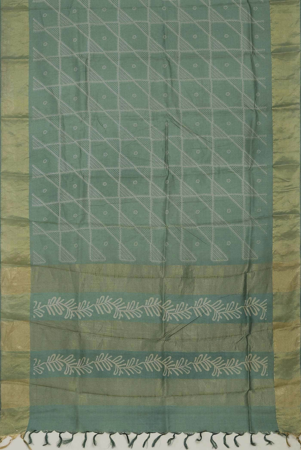 Green Bhagalpuri Tussar Silk Saree
