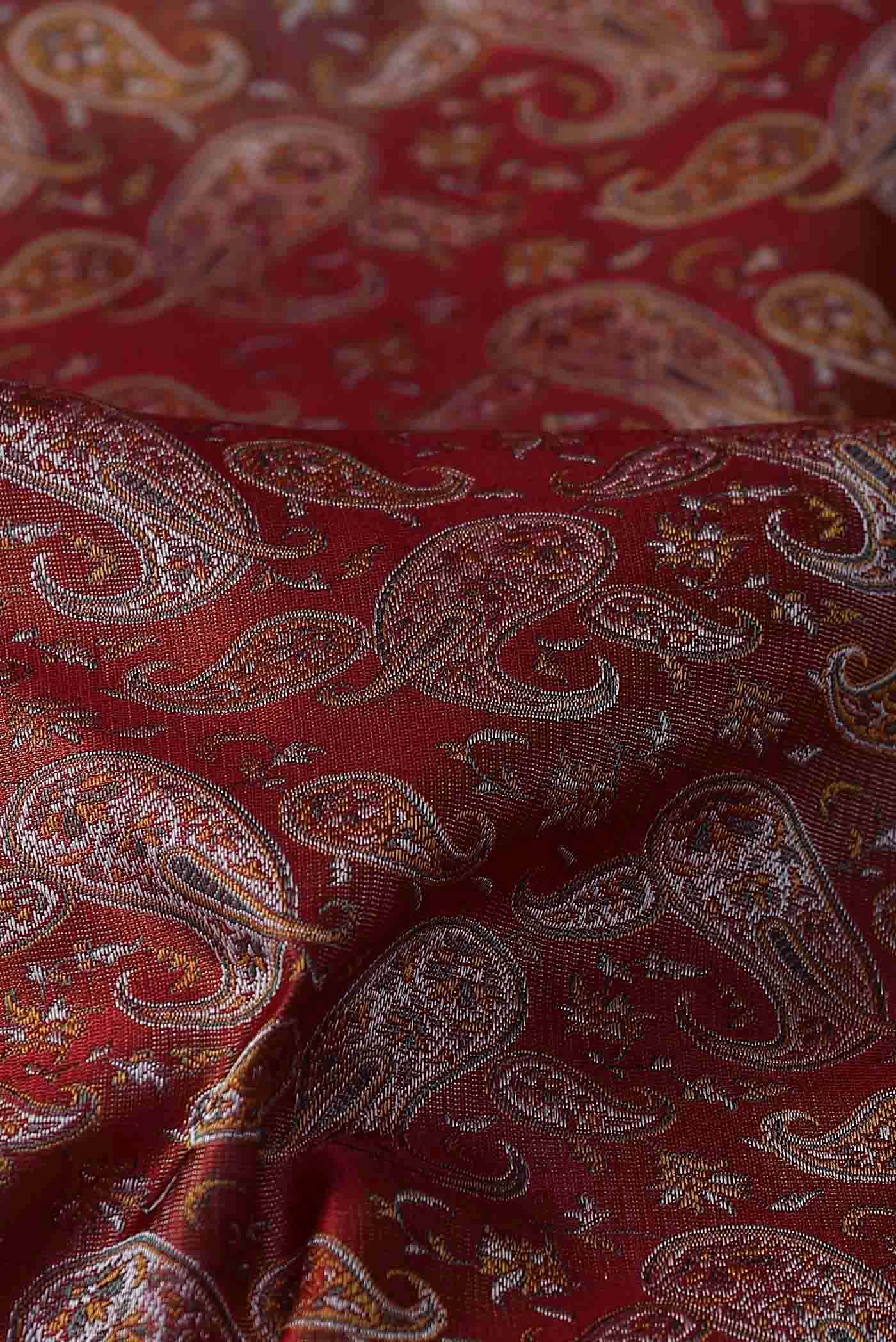 Red Banarasi Tanchoi Silk Saree