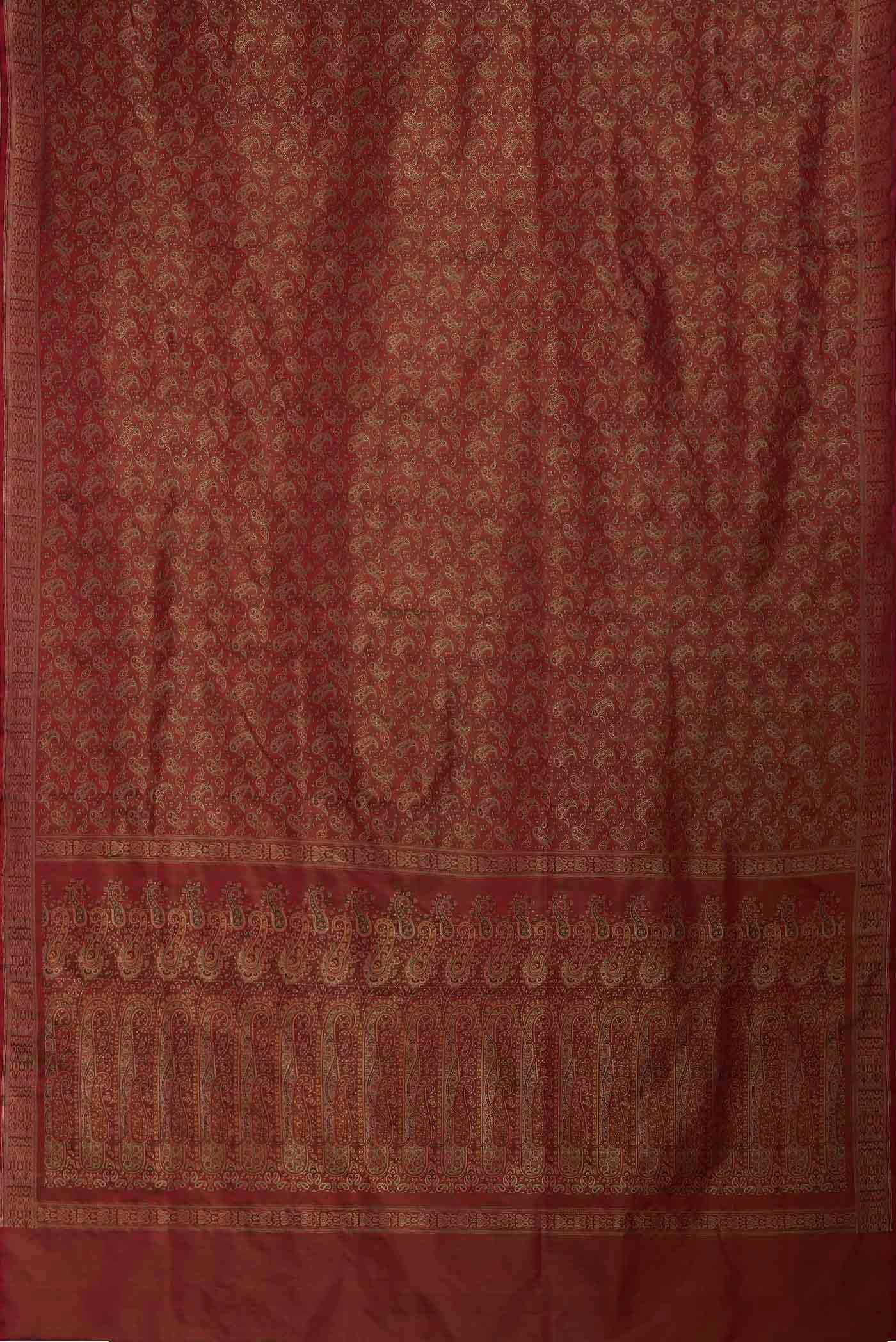 Red Banarasi Tanchoi Silk Saree
