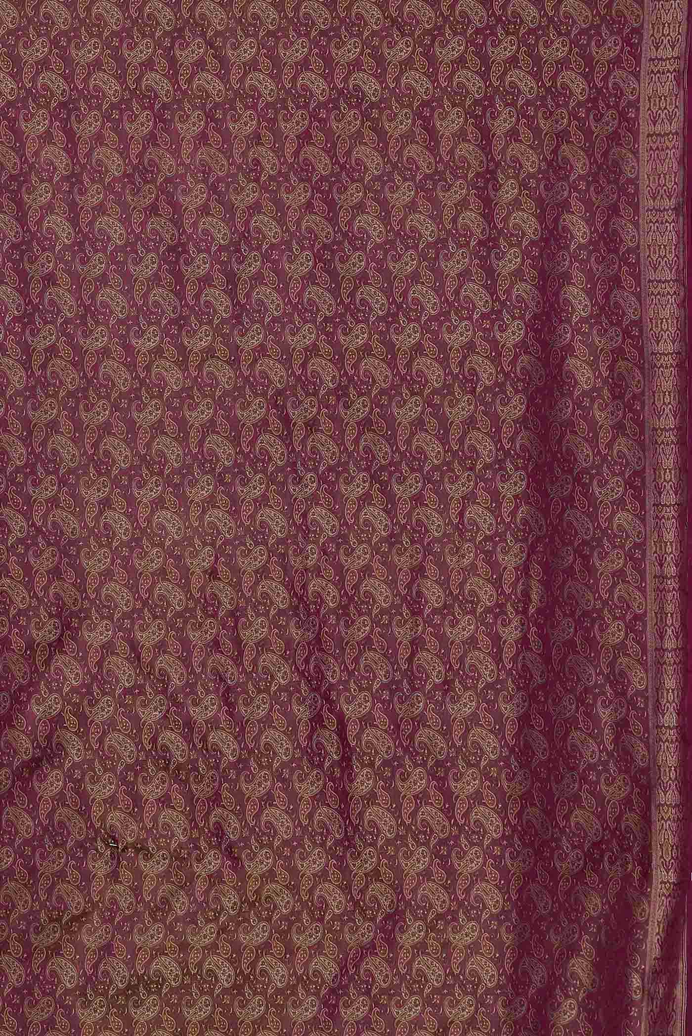 Magenta Banarasi Tanchoi Silk Saree
