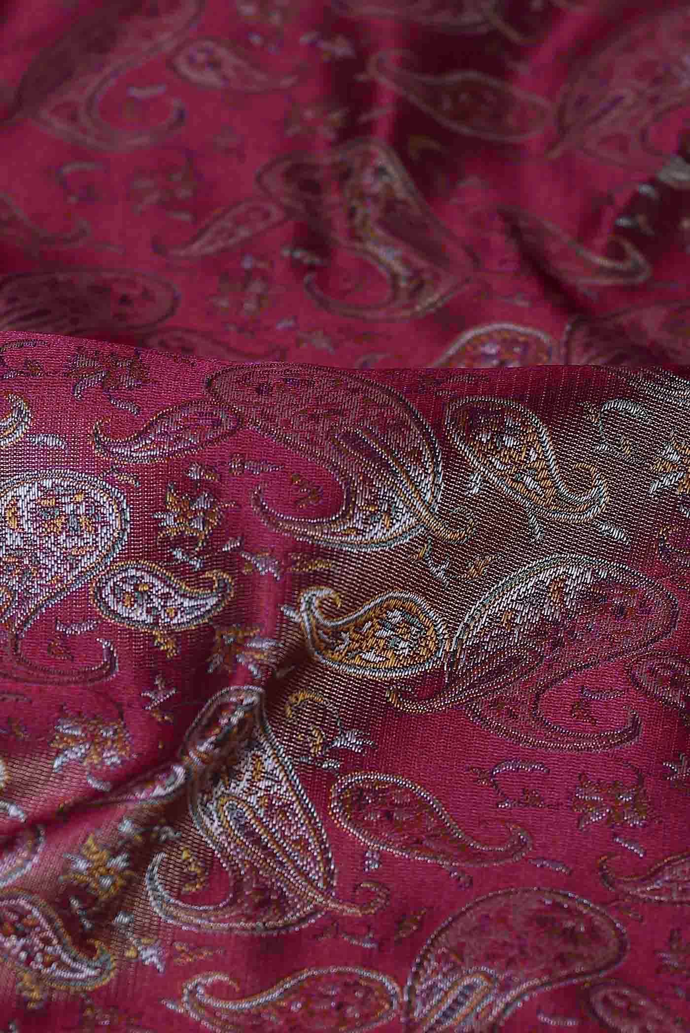 Magenta Banarasi Tanchoi Silk Saree