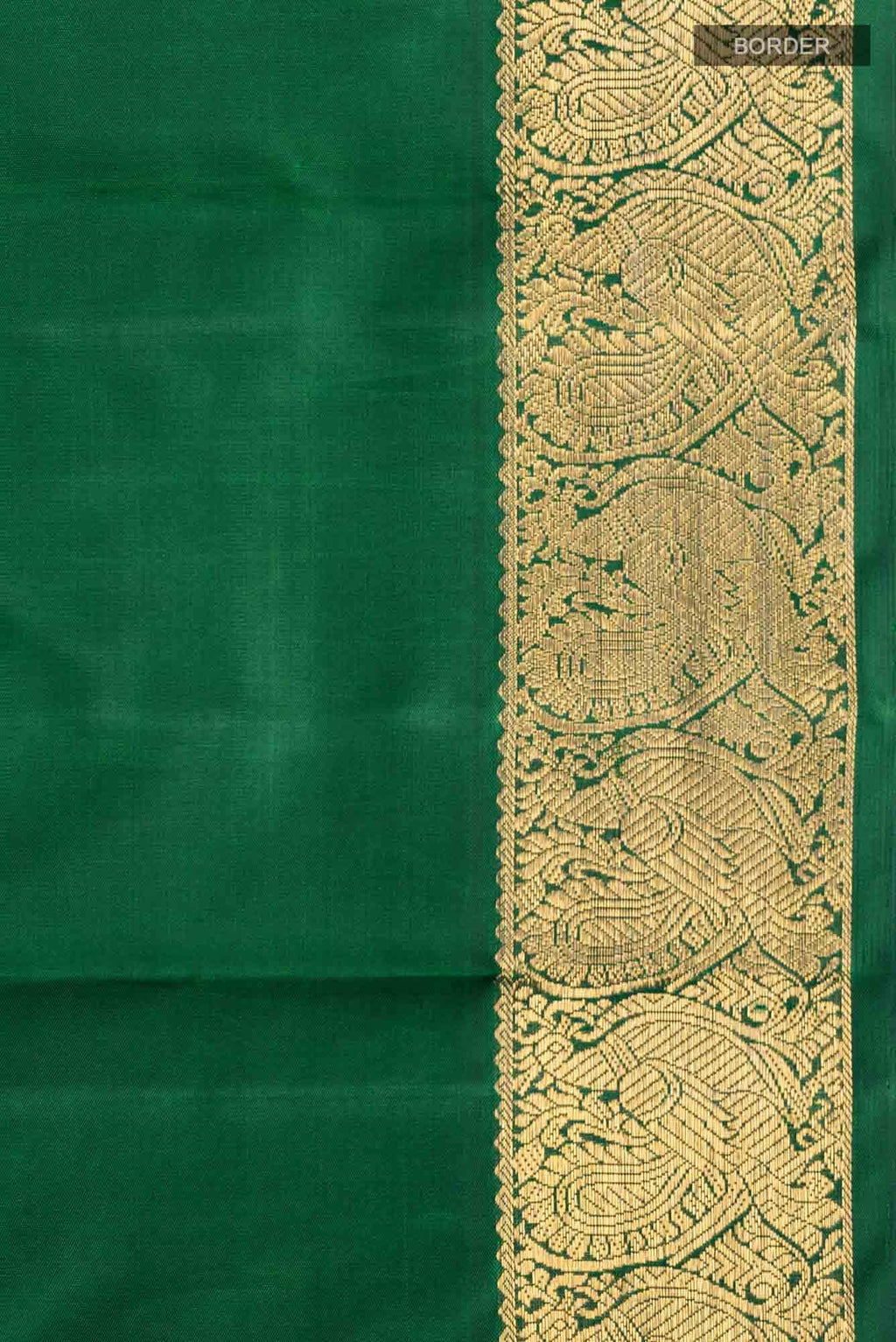 Pure Silk Pure Zari Bottle Green Dual Tone Kanchipuram Saree