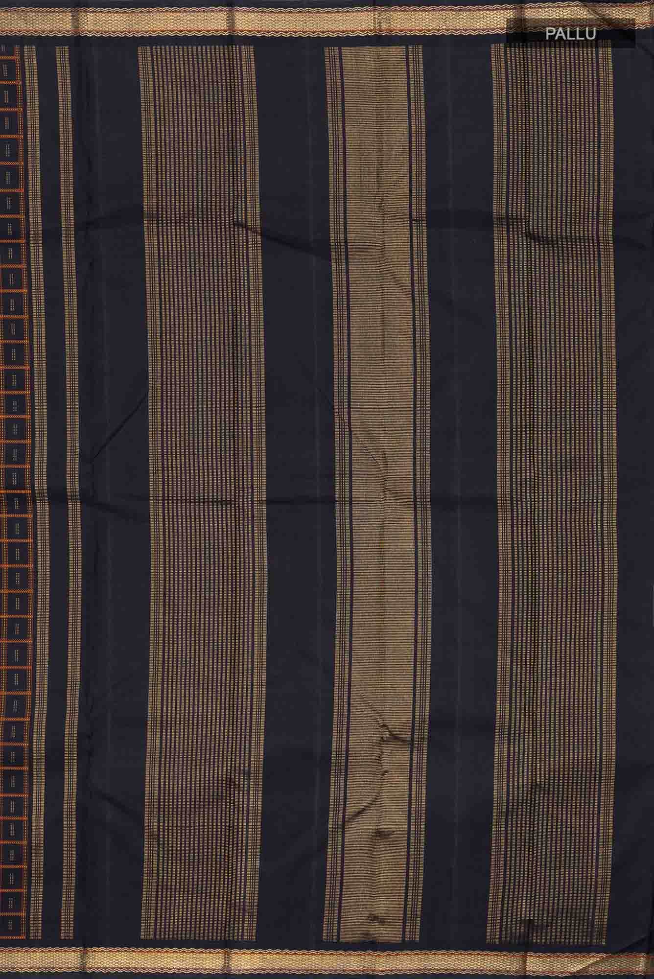 Pure Silk Pure Zari Black Kanchipuram Saree