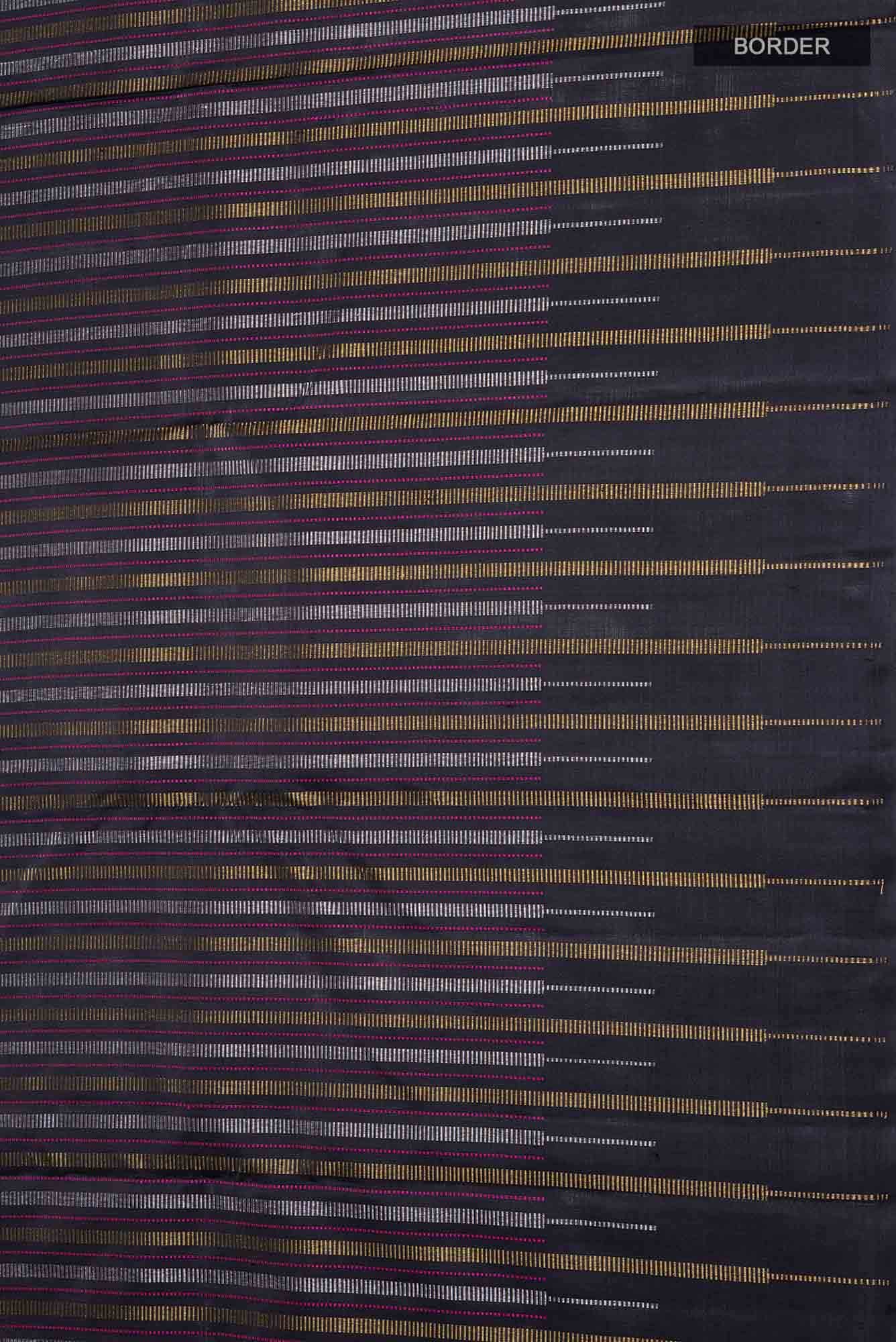 Pure Silk Pure Zari Black Kanchipuram Saree