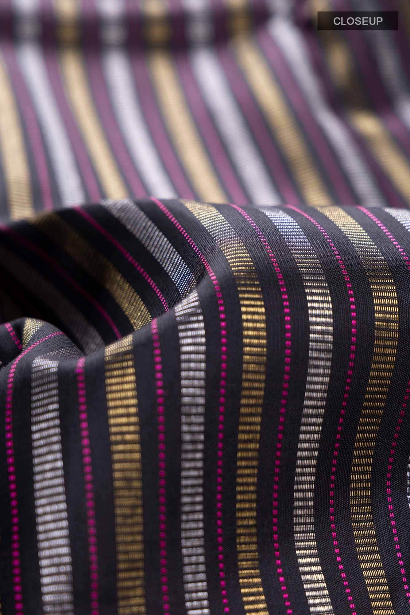 Pure Silk Pure Zari Black Kanchipuram Saree