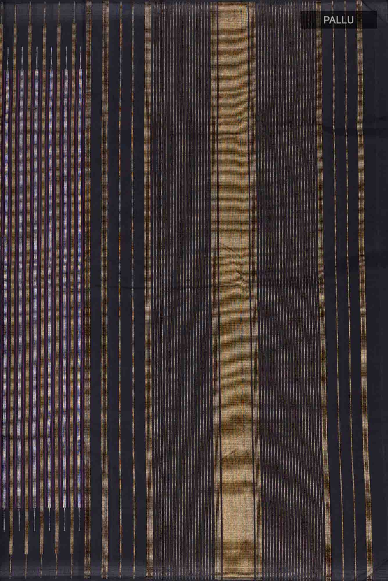 Pure Silk Pure Zari Black Kanchipuram Saree