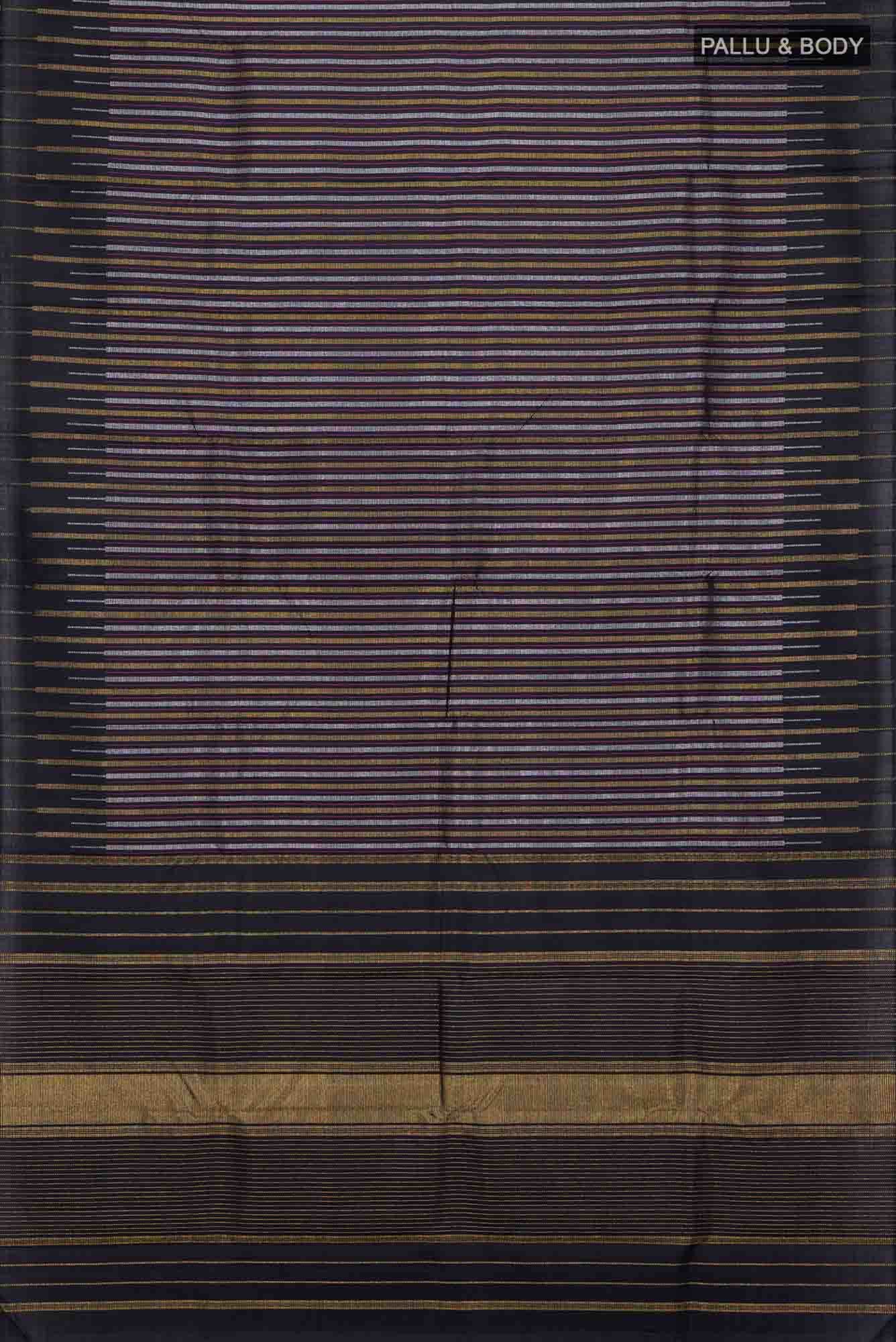 Pure Silk Pure Zari Black Kanchipuram Saree