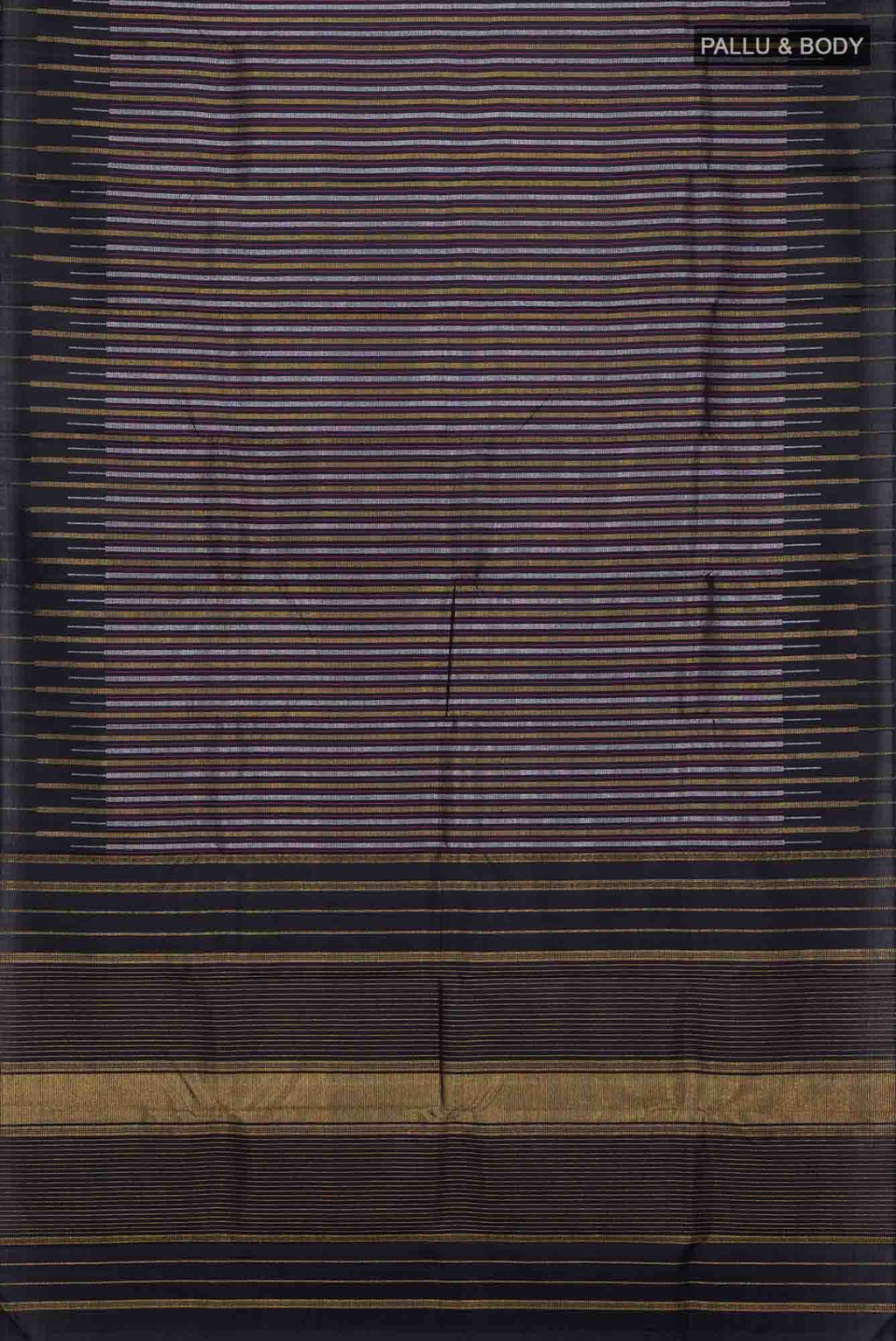 Pure Silk Pure Zari Black Kanchipuram Saree