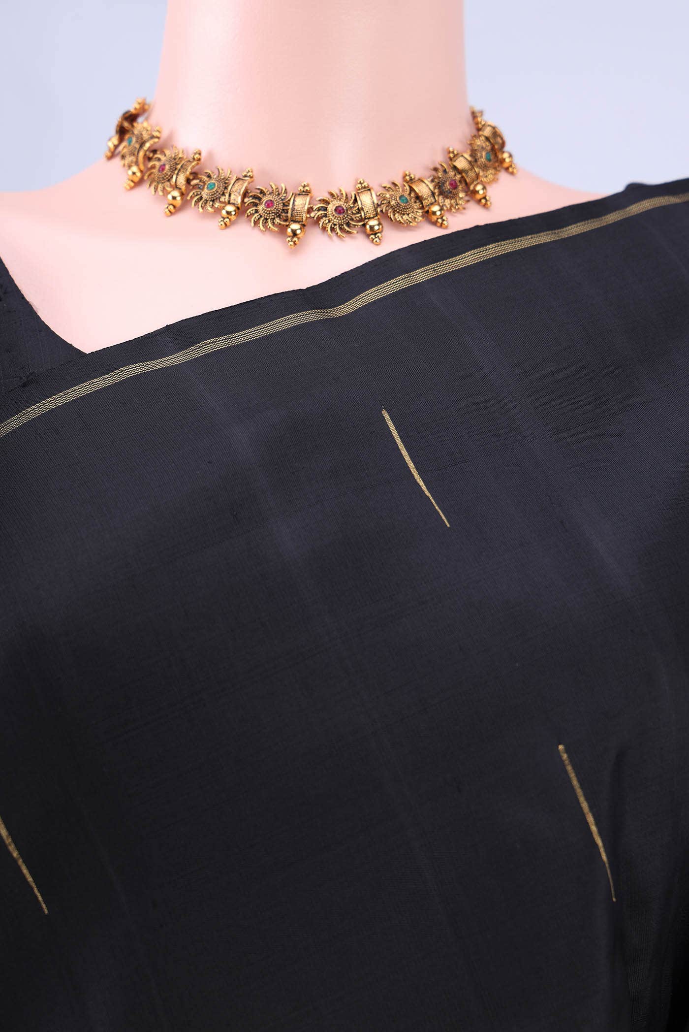 Black Kanchipuram Silk Saree