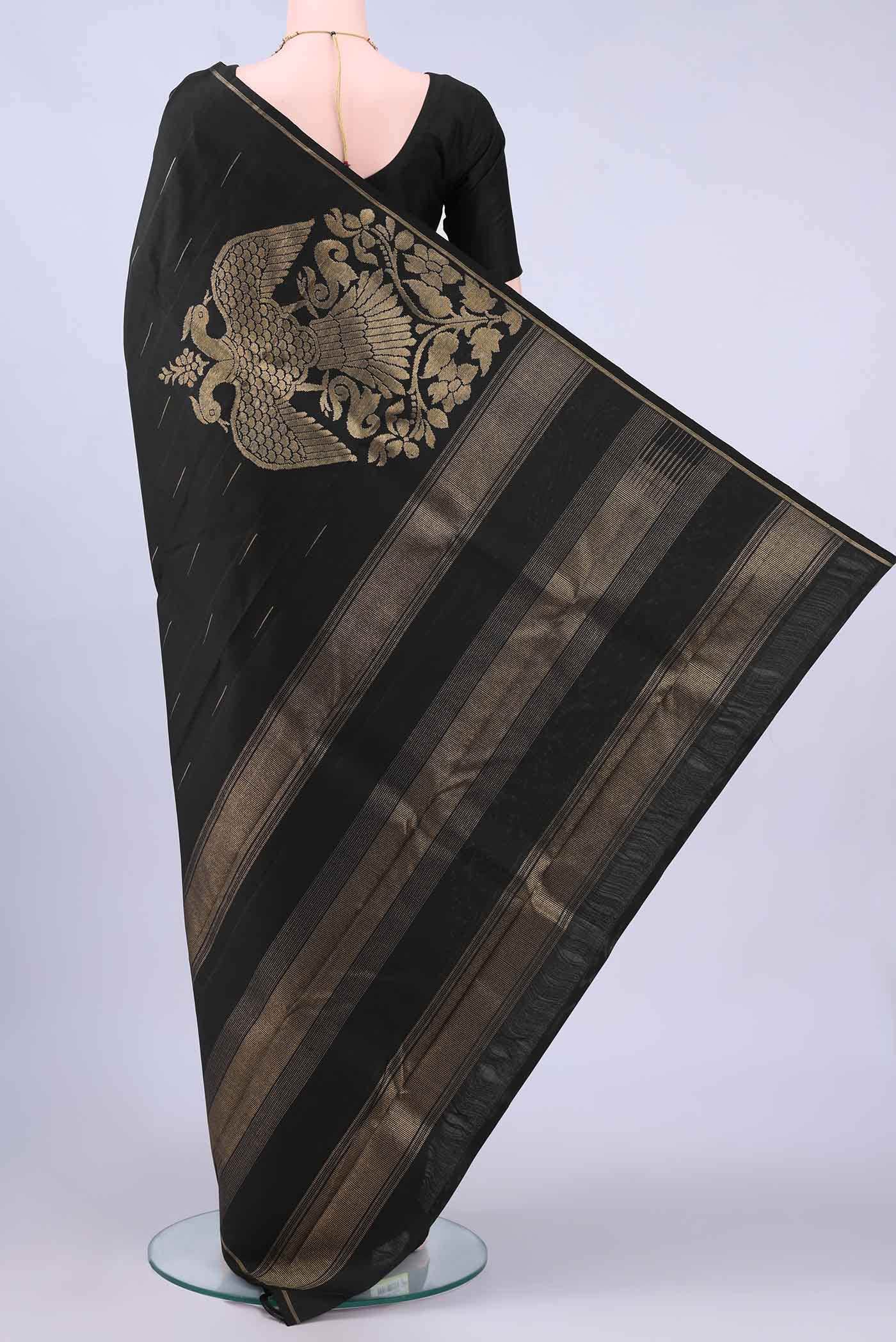 Black Kanchipuram Silk Saree