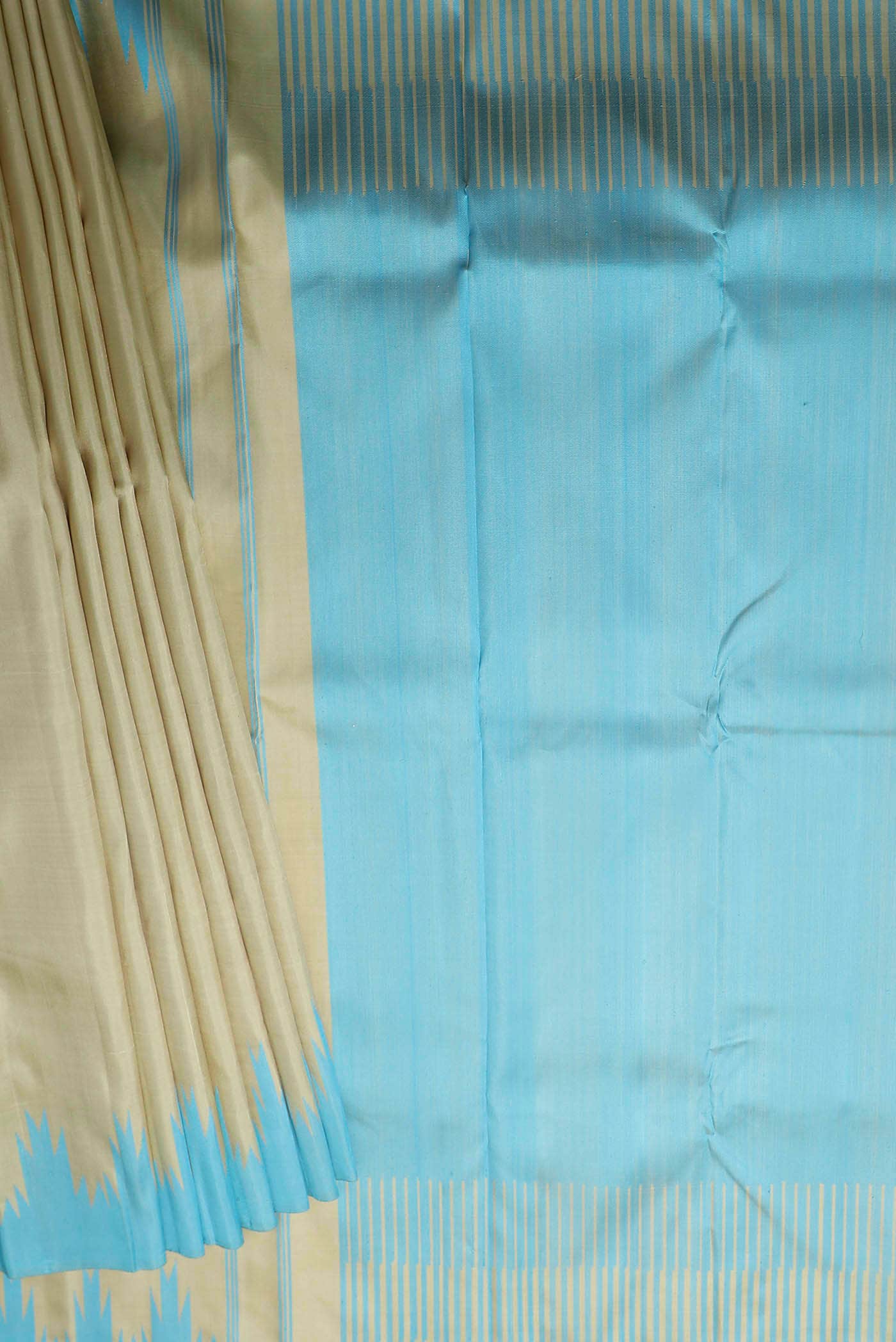 Beige Kanchipuram Silk Saree