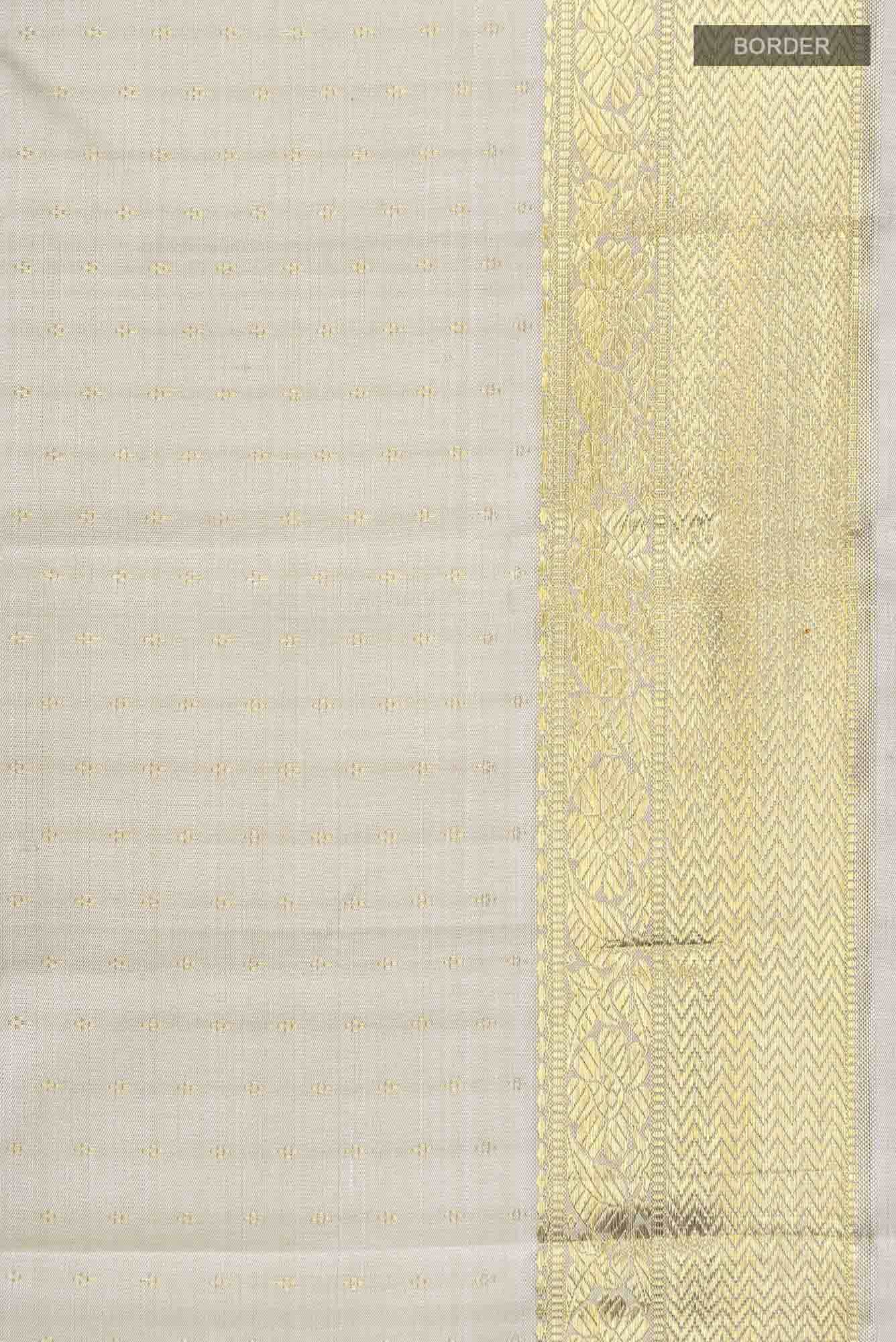 Pure Silk Pure Zari Off White Kanchipuram Saree