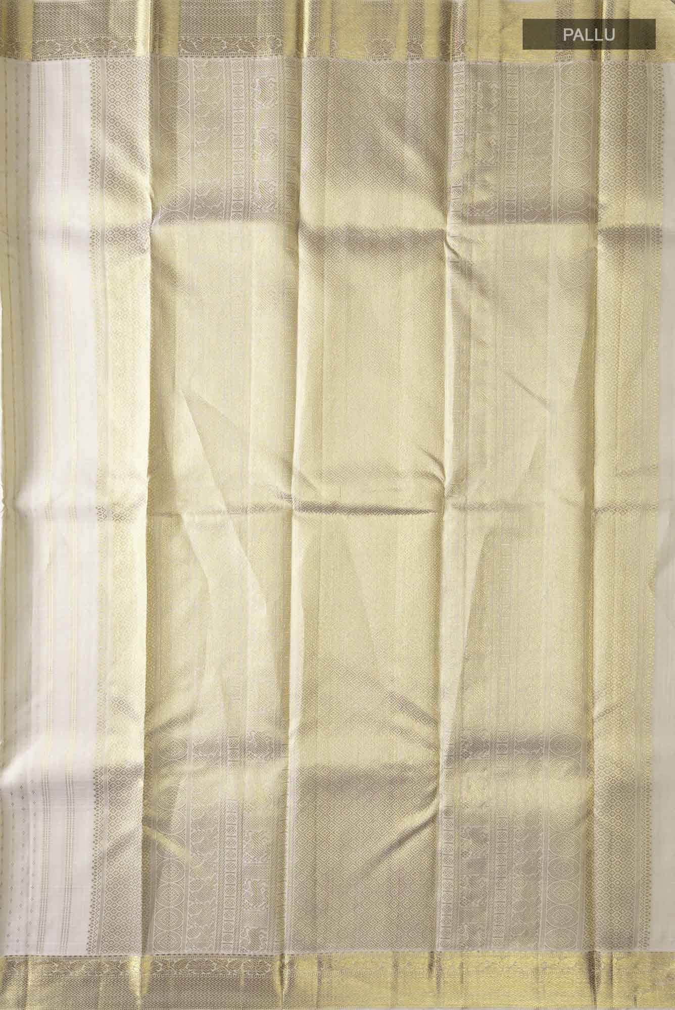 Pure Silk Pure Zari Off White Kanchipuram Saree