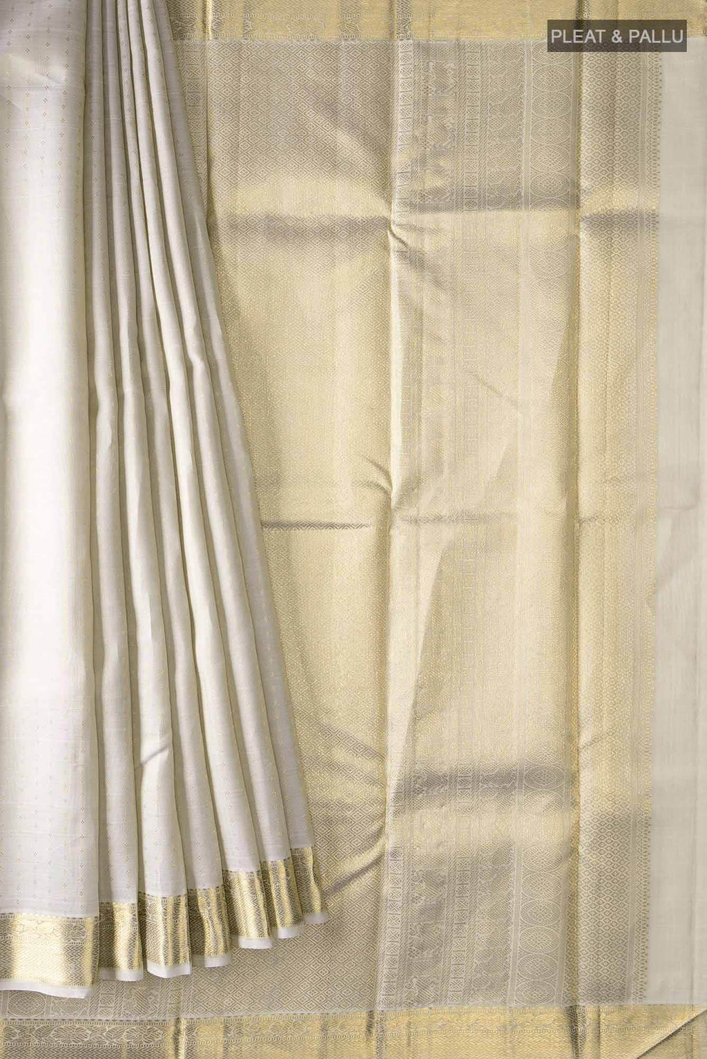 Pure Silk Pure Zari Off White Kanchipuram Saree