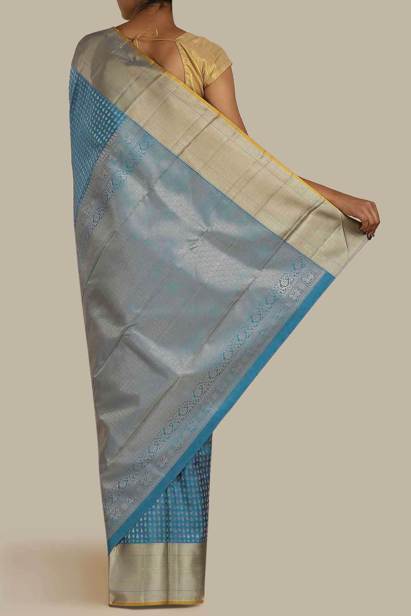 Blue Kanchipuram Silk Saree