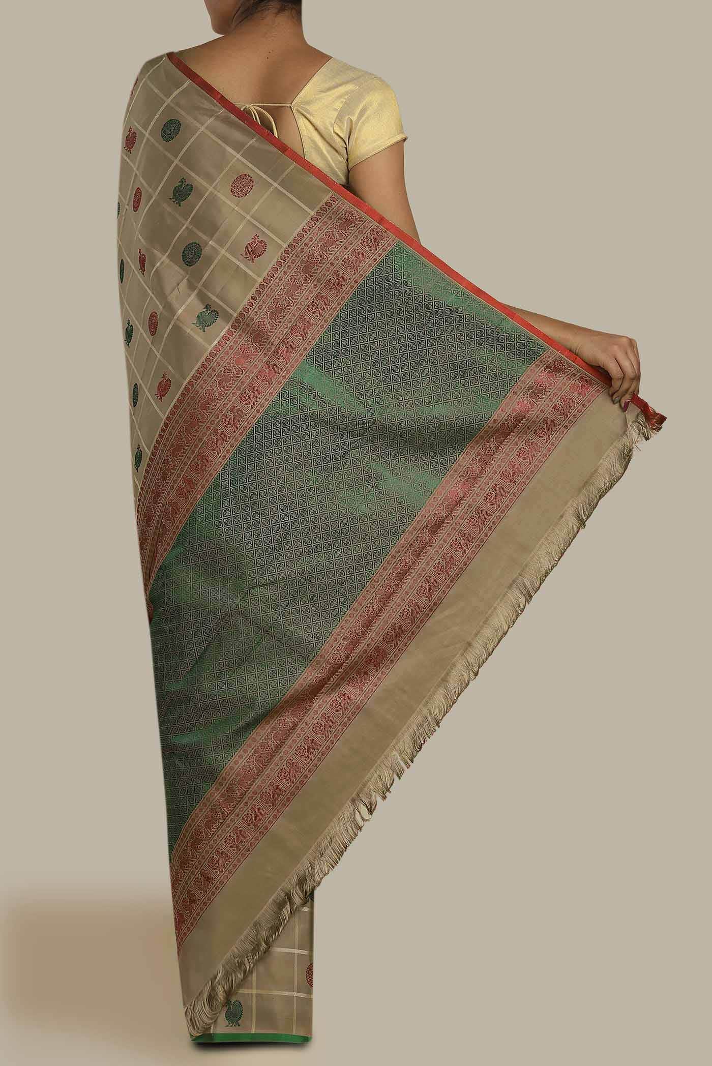 Brown Kanchipuram Silk Saree