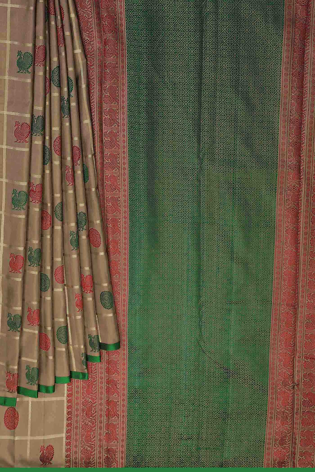 Brown Kanchipuram Silk Saree