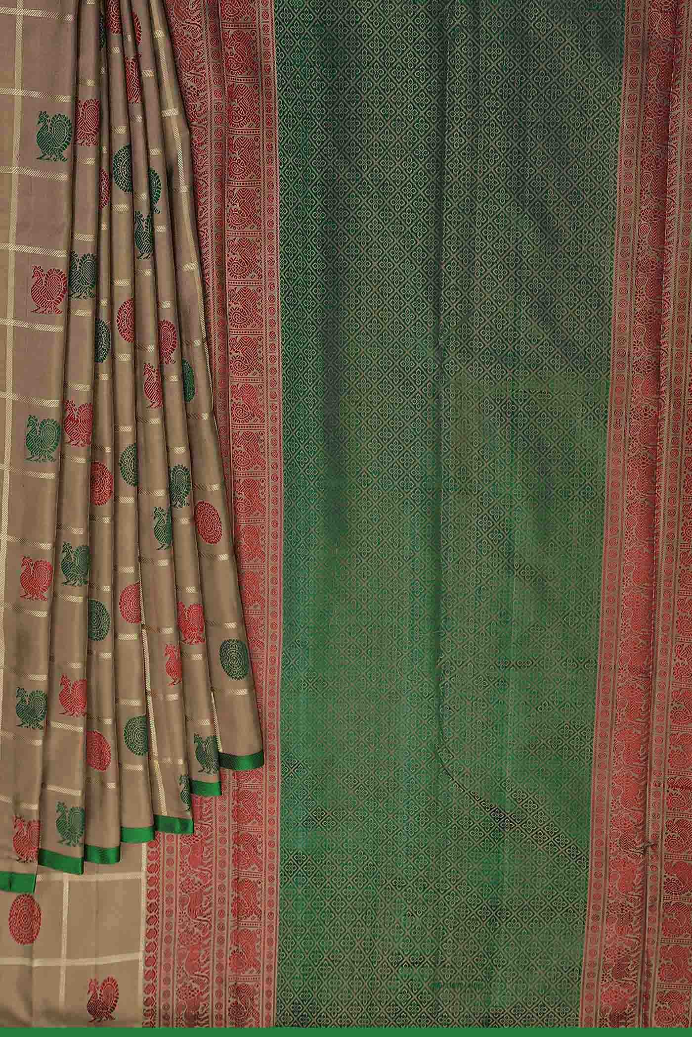 Brown Kanchipuram Silk Saree