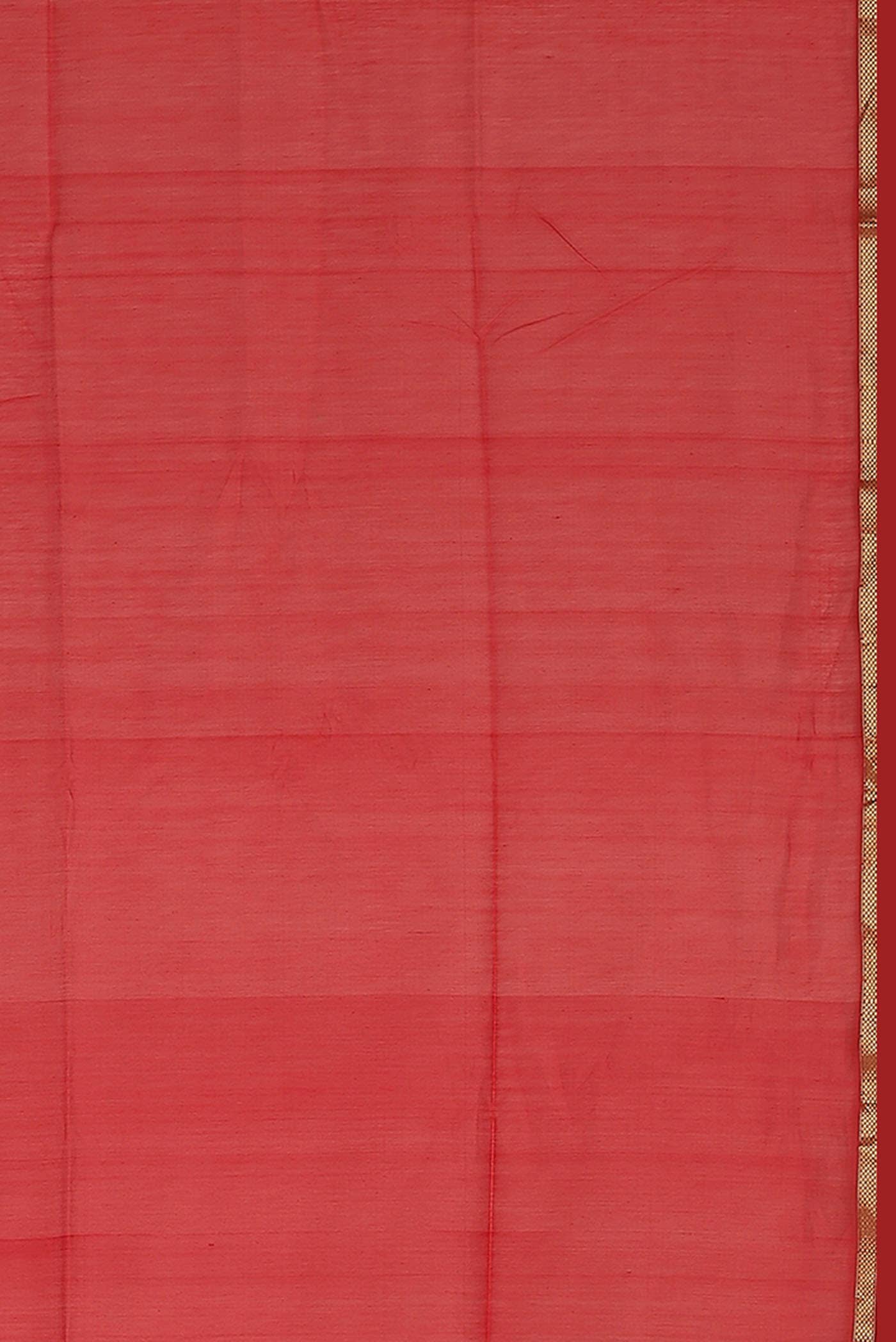 Red Maheshwari Silk Cotton Saree
