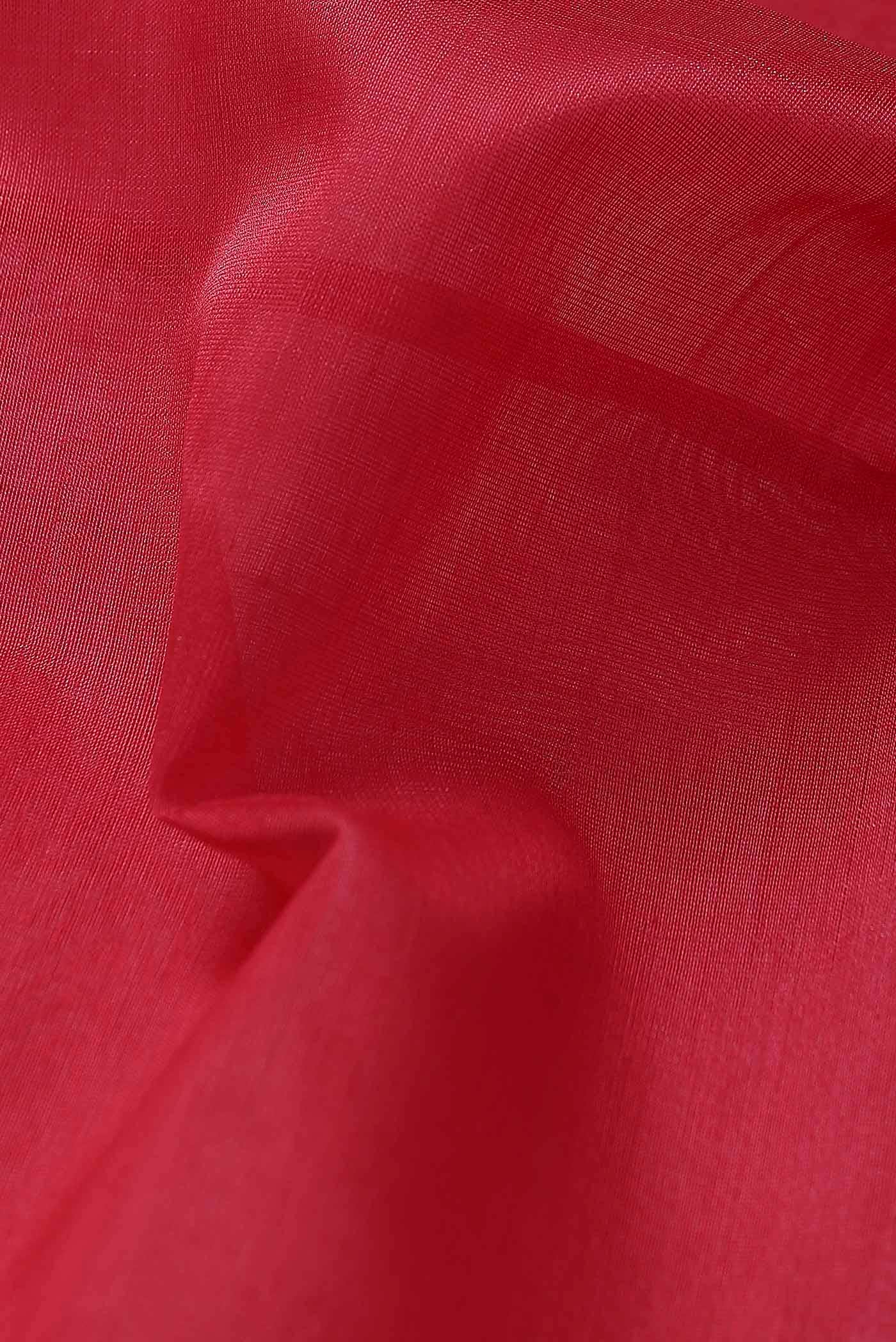 Red Maheshwari Silk Cotton Saree