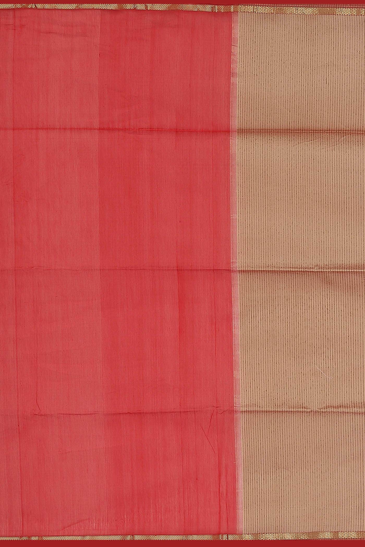 Red Maheshwari Silk Cotton Saree