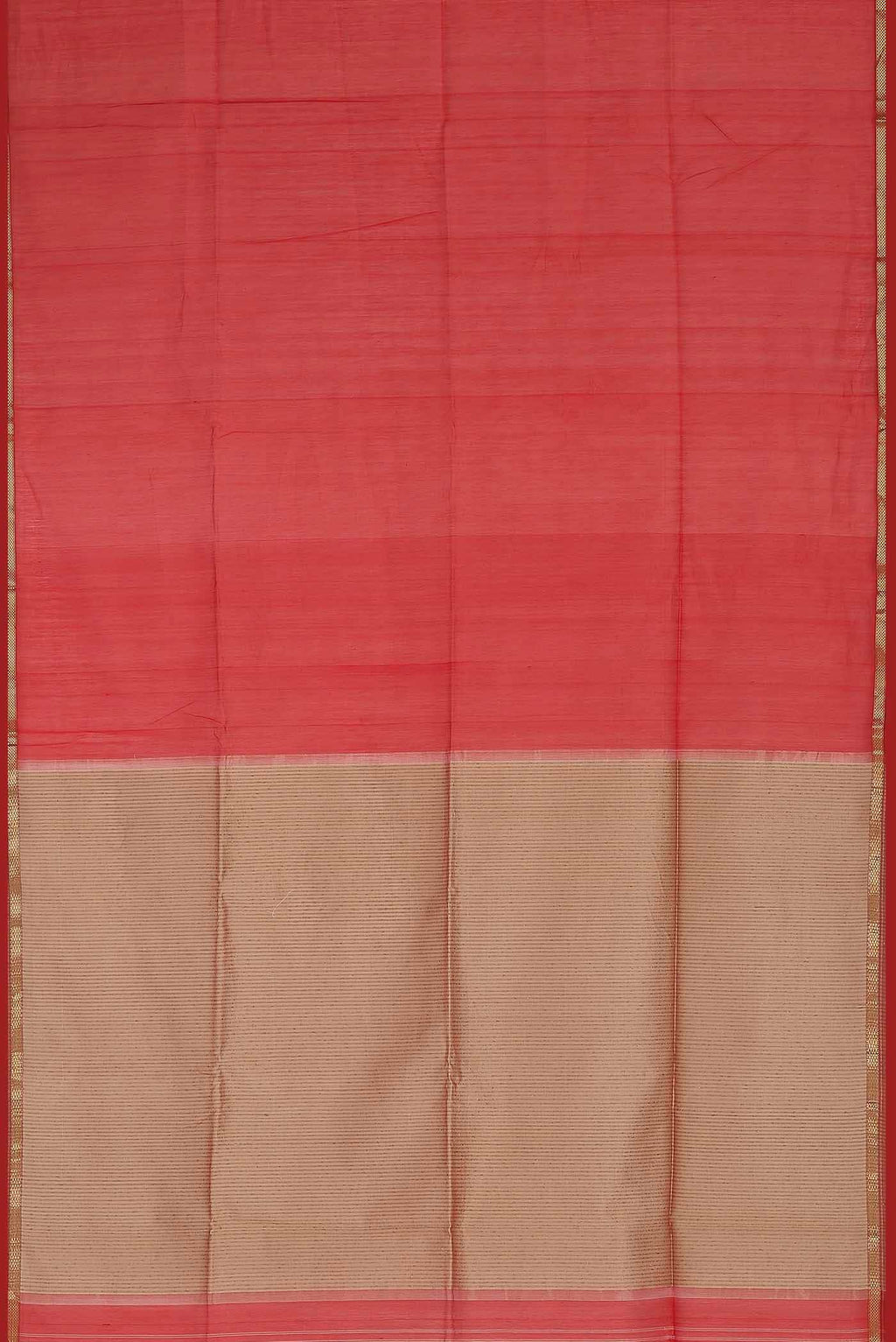 Red Maheshwari Silk Cotton Saree