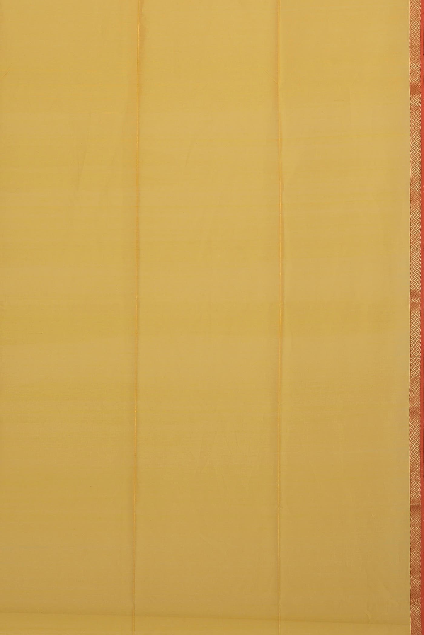 Yellow Maheshwari Silk Cotton Saree