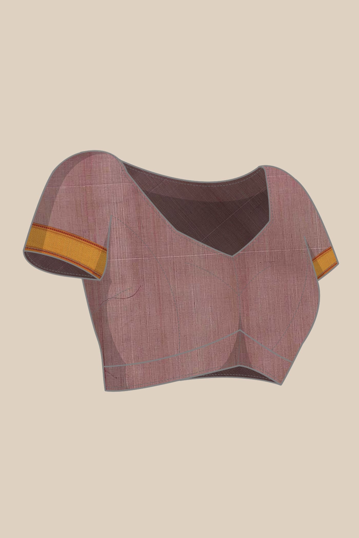 Beige Maheshwari Silk Cotton Saree
