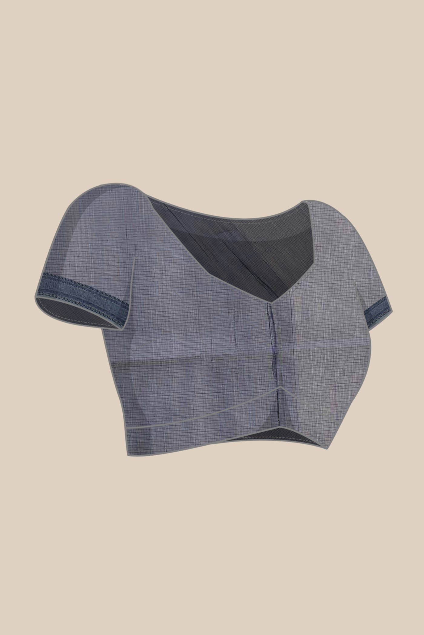 Grey Maheshwari Silk Cotton Saree