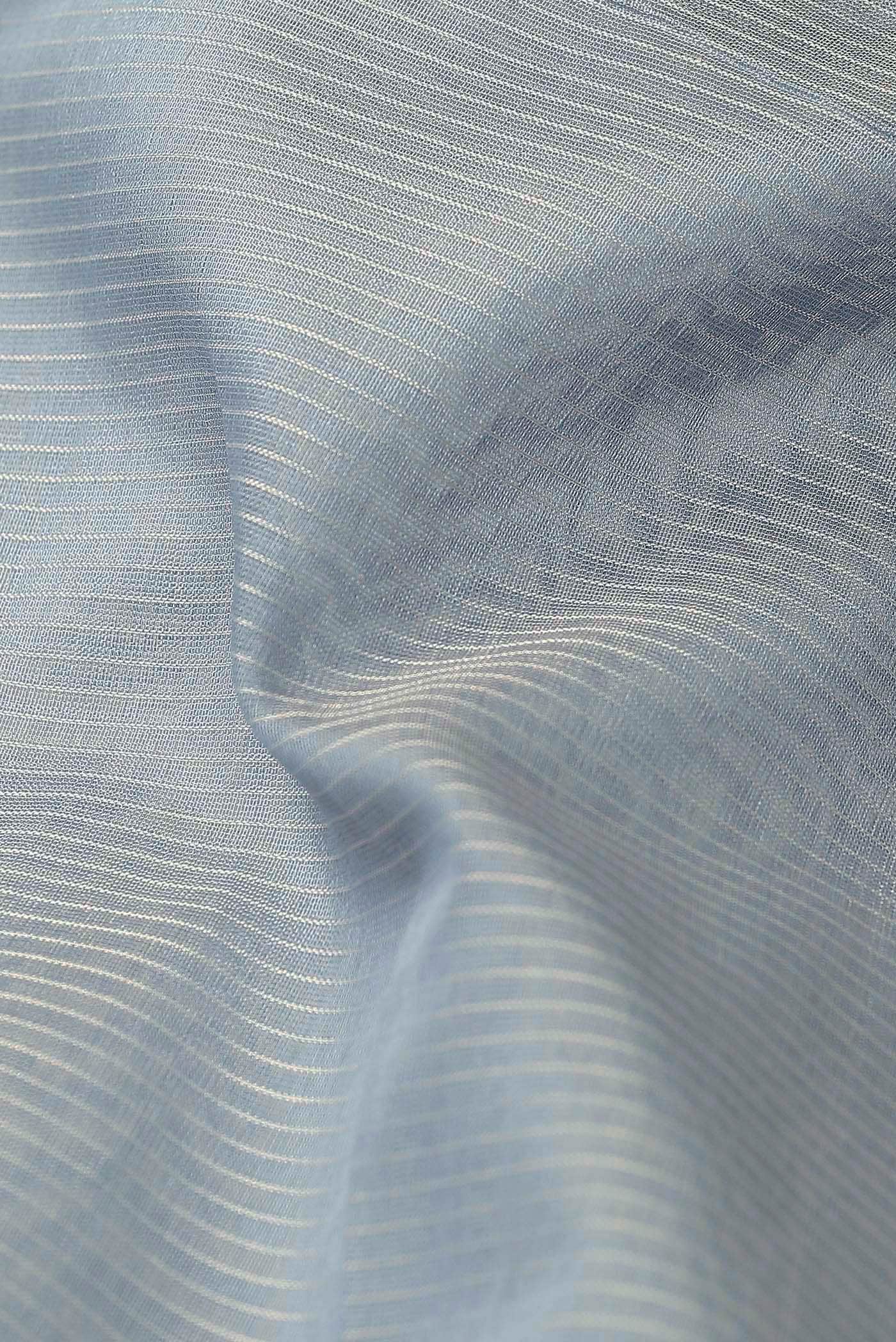 Light Blue Maheshwari Silk Cotton Saree