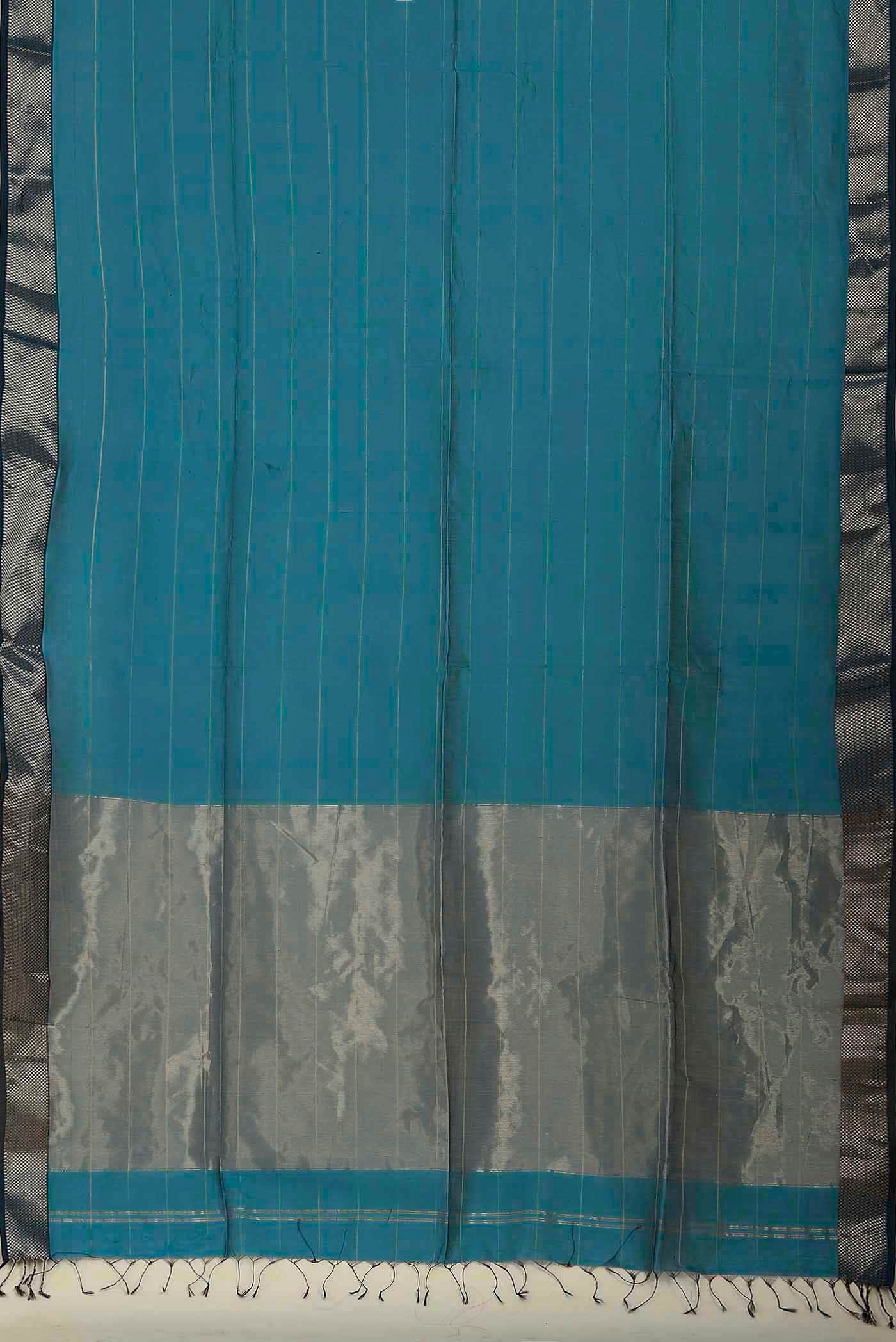 Blue Maheshwari Silk Cotton Saree
