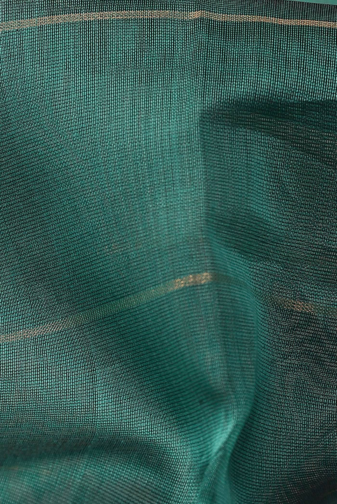 Teal Maheshwari Silk Cotton Saree