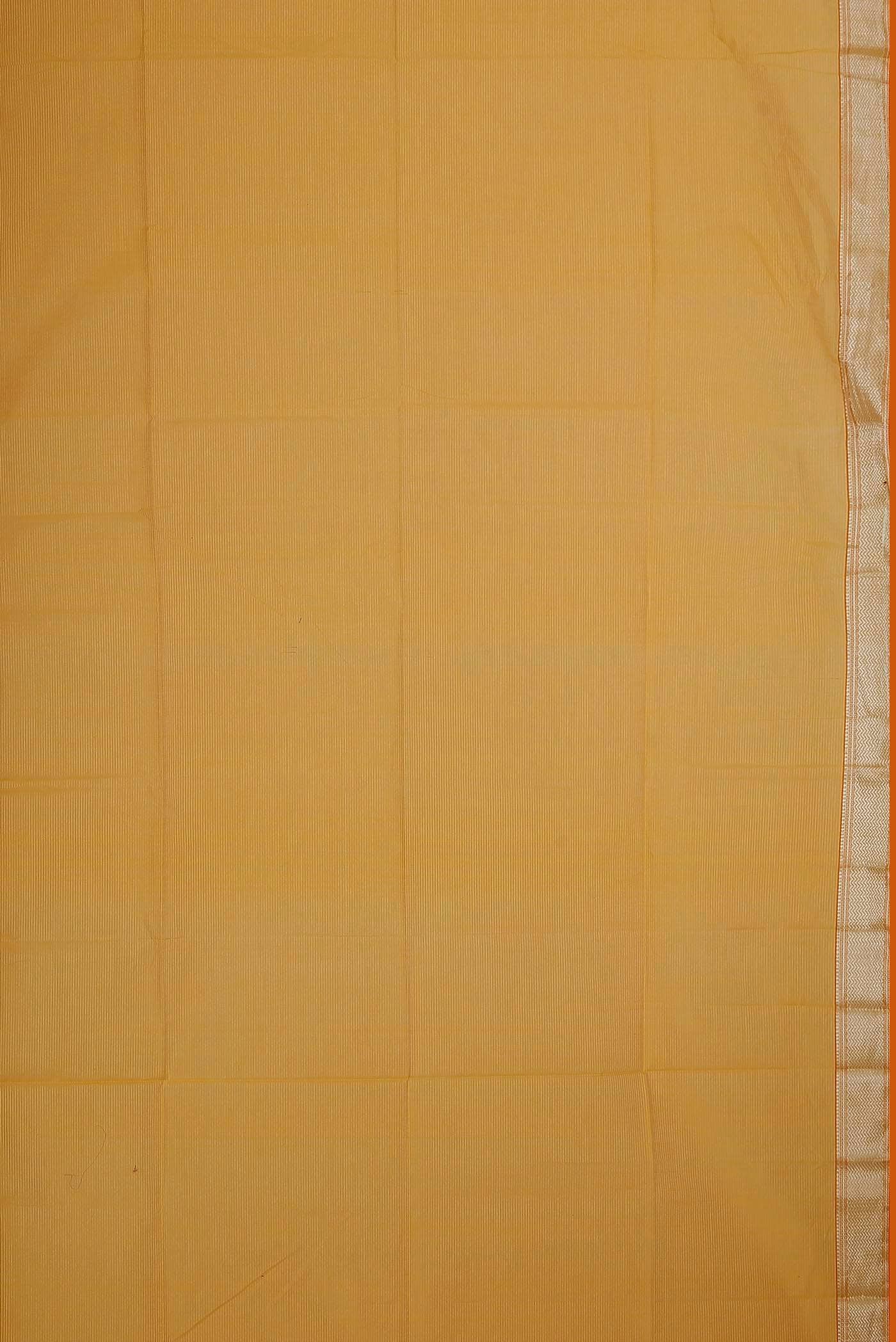 Yellow Maheshwari Silk Cotton Saree