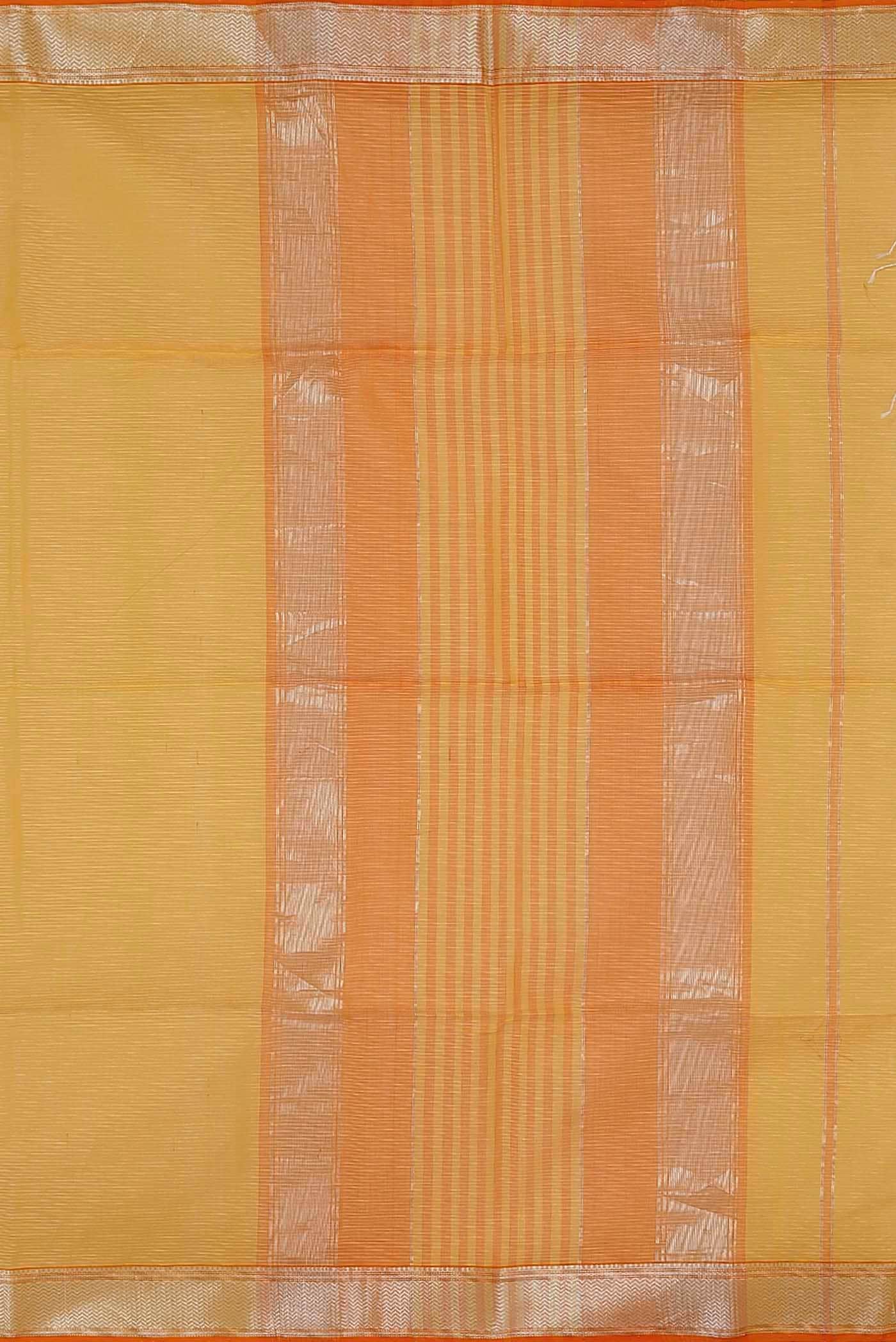 Yellow Maheshwari Silk Cotton Saree
