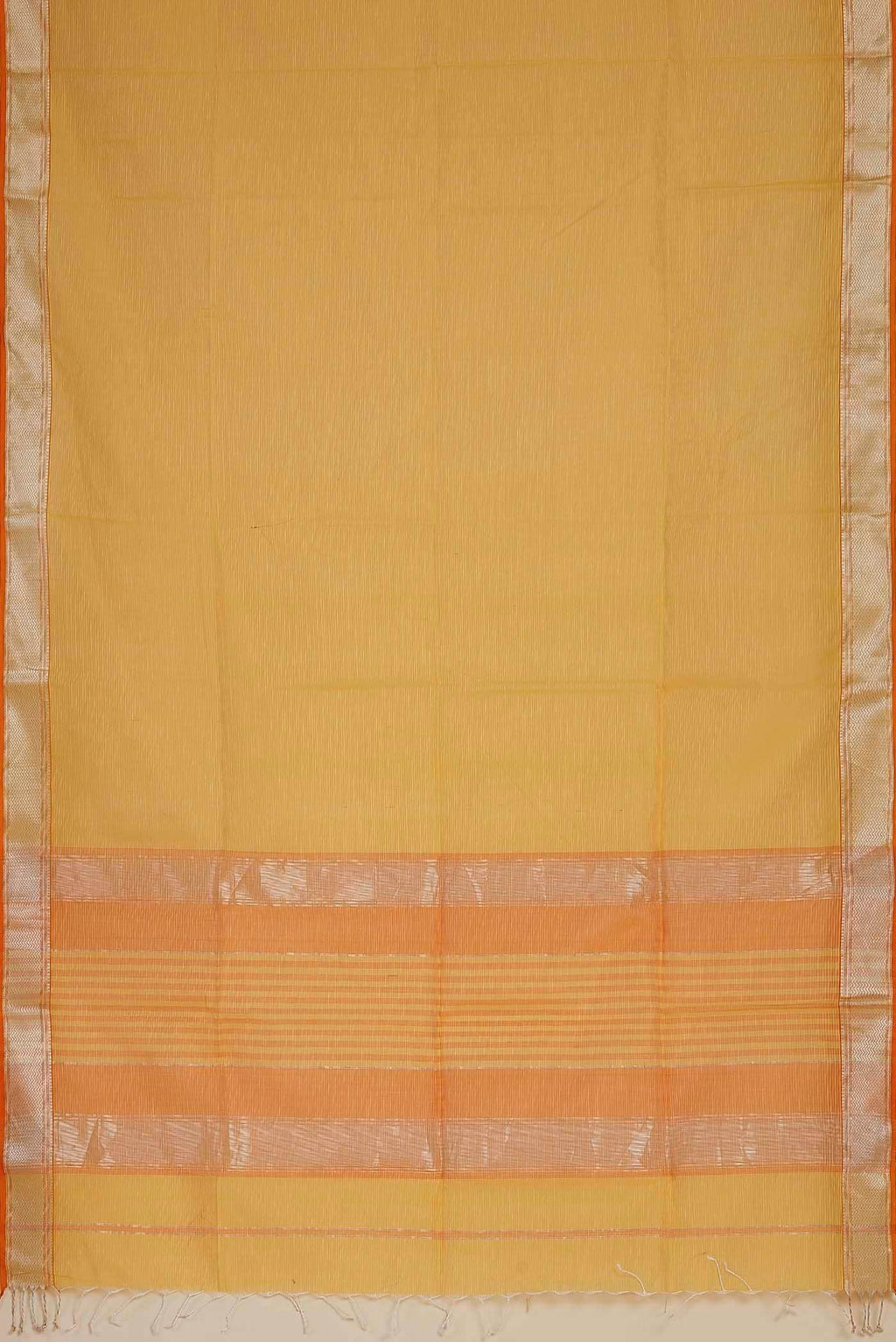 Yellow Maheshwari Silk Cotton Saree