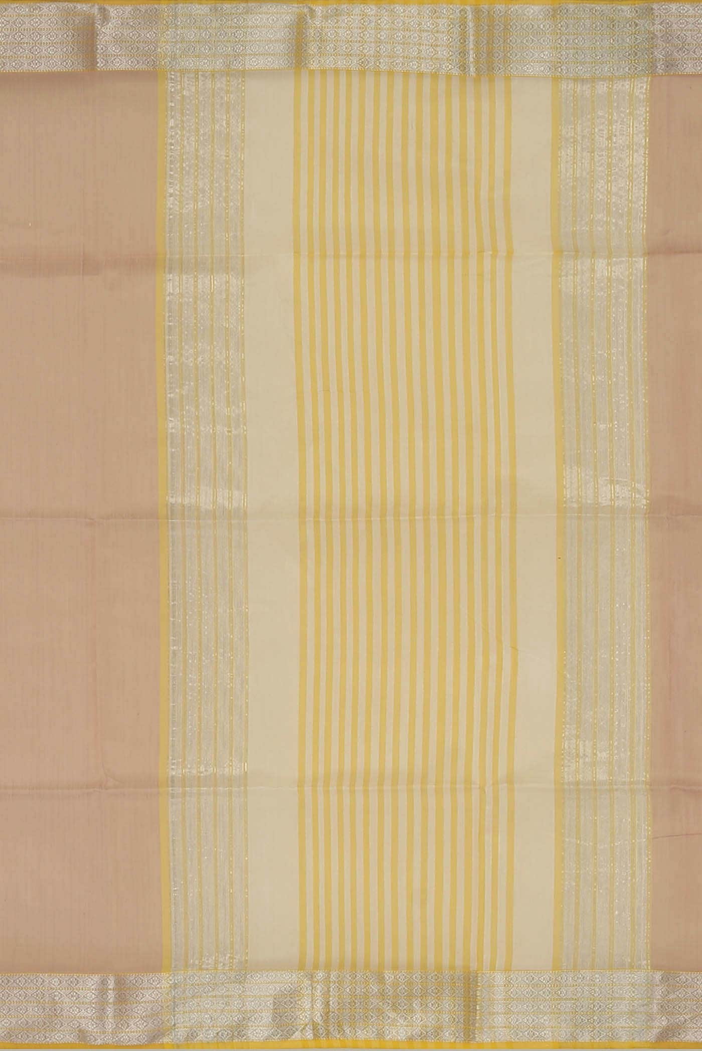 Rose Gold Maheshwari Silk Saree
