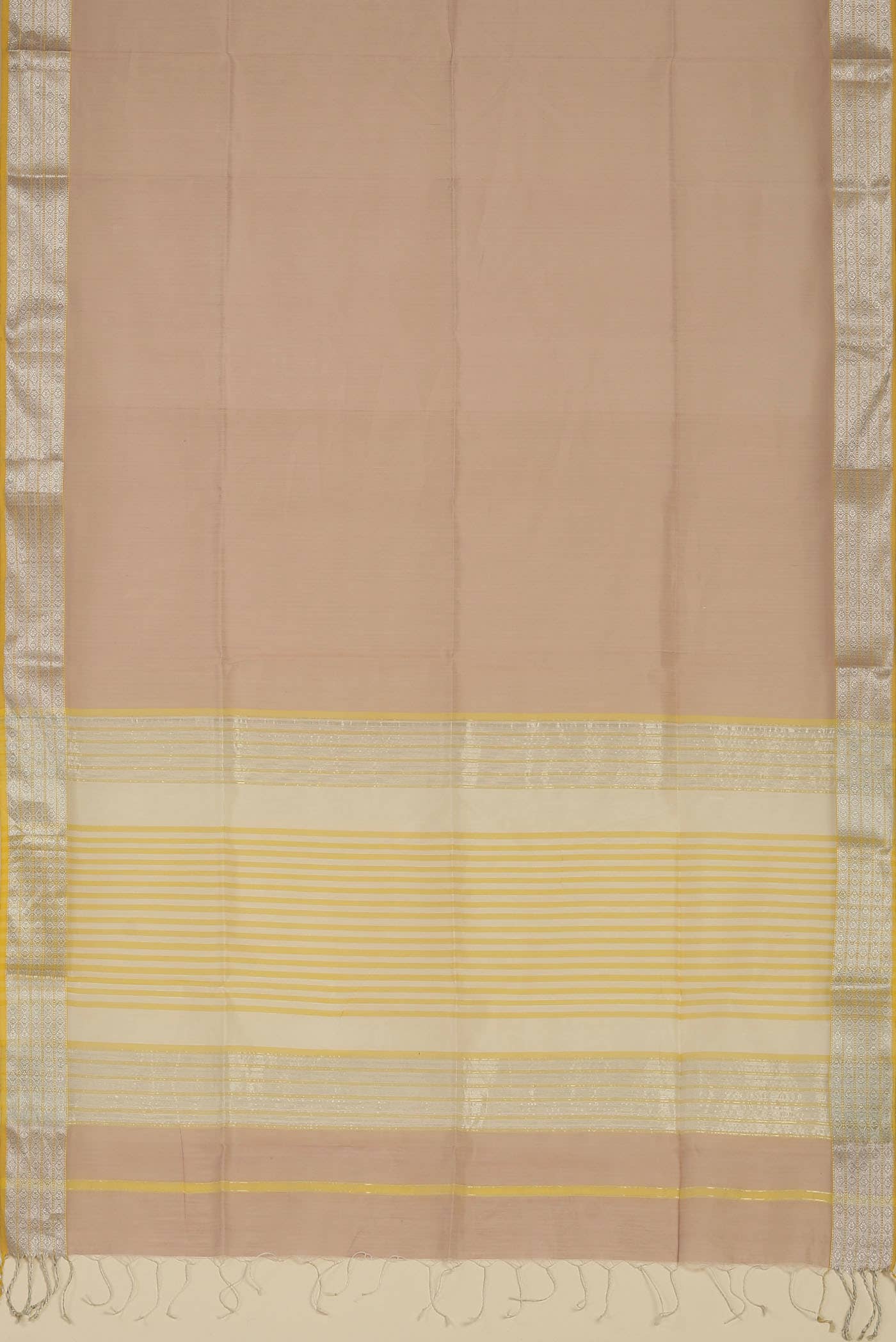 Rose Gold Maheshwari Silk Saree
