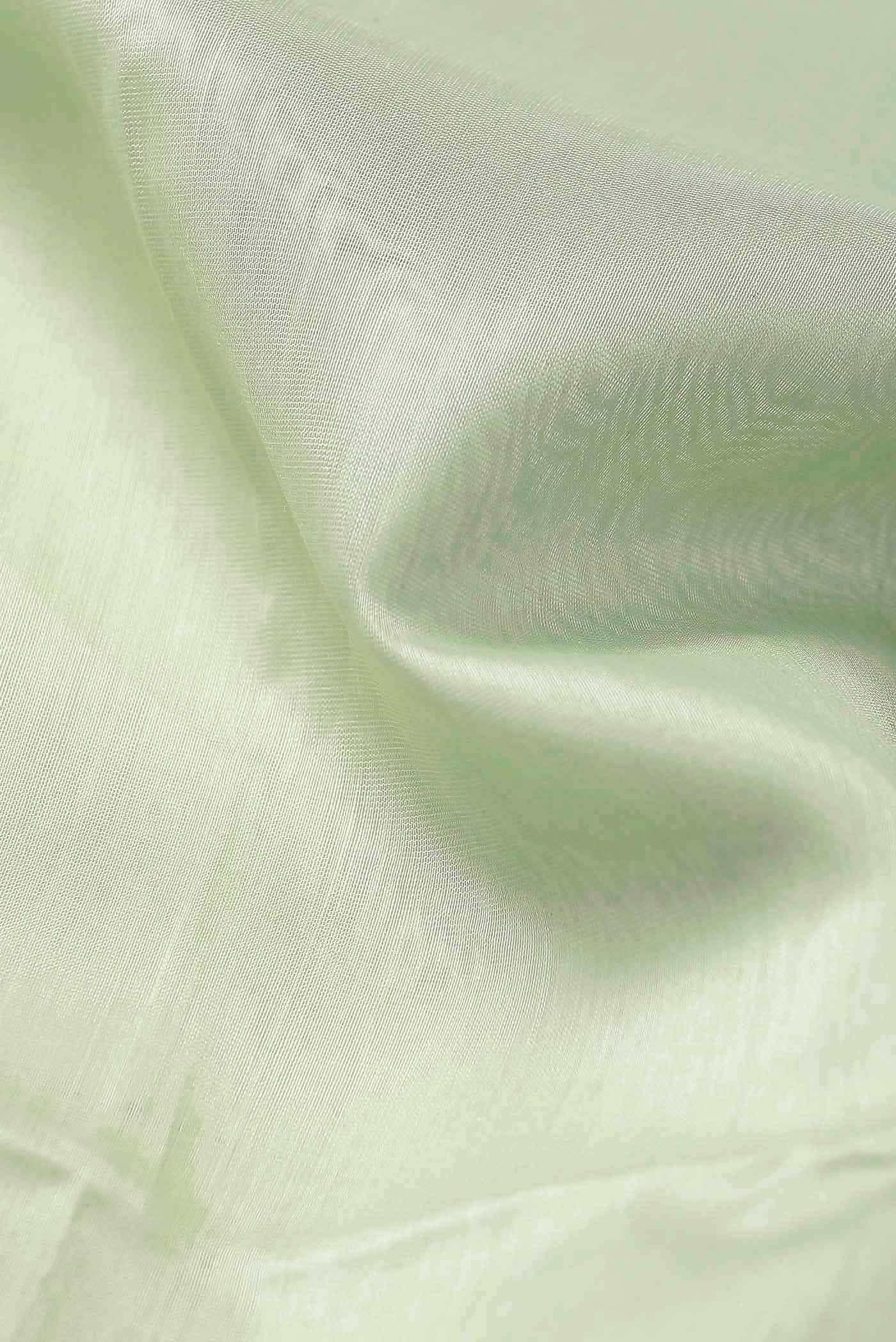 Light Green Maheshwari Silk Cotton Saree