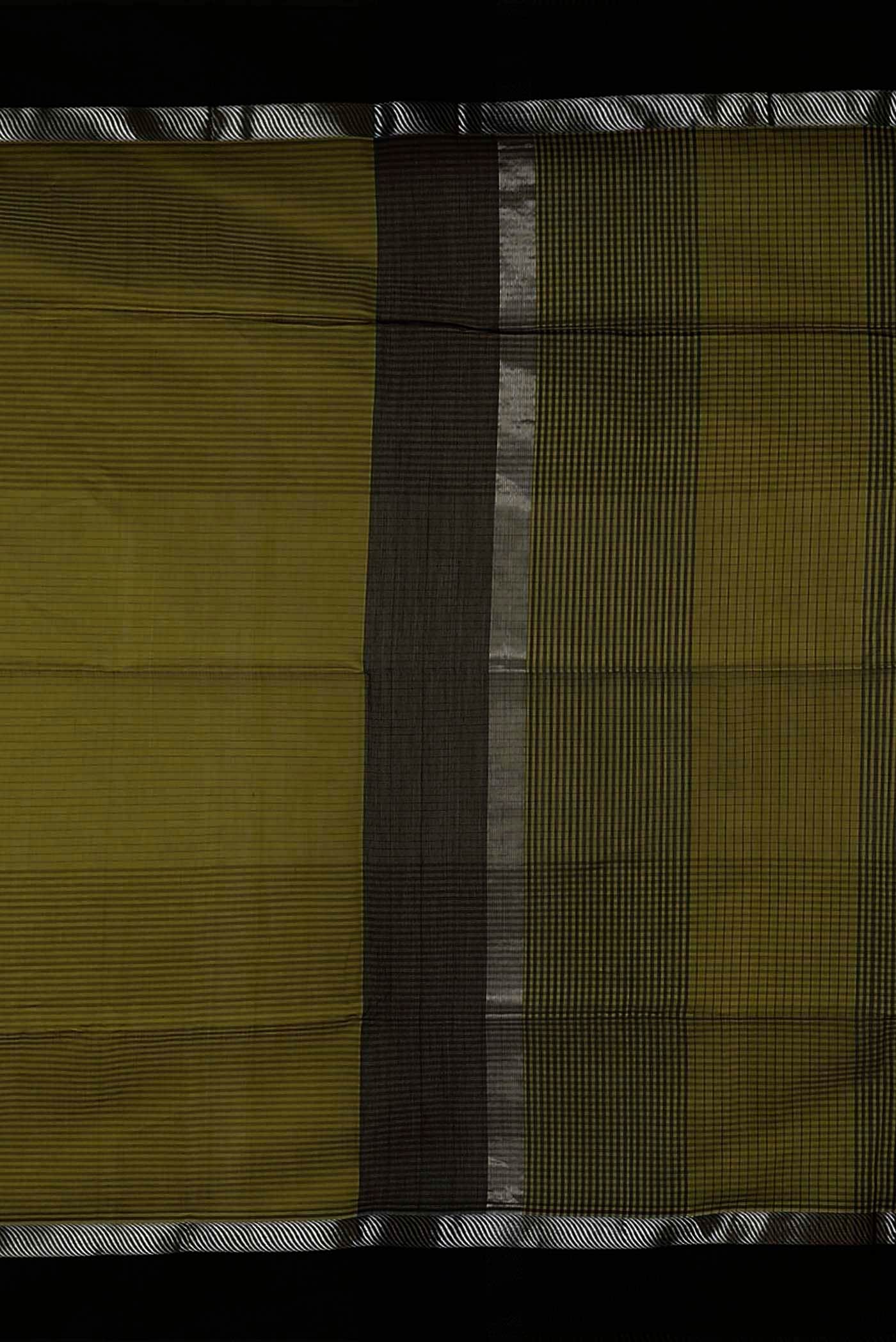 Green Maheshwari Silk Cotton Saree