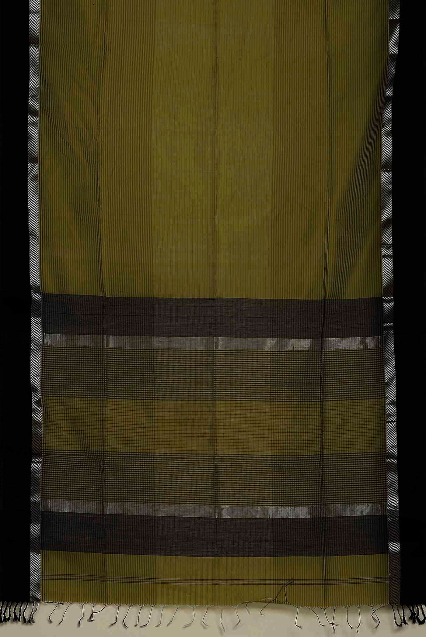 Green Maheshwari Silk Cotton Saree