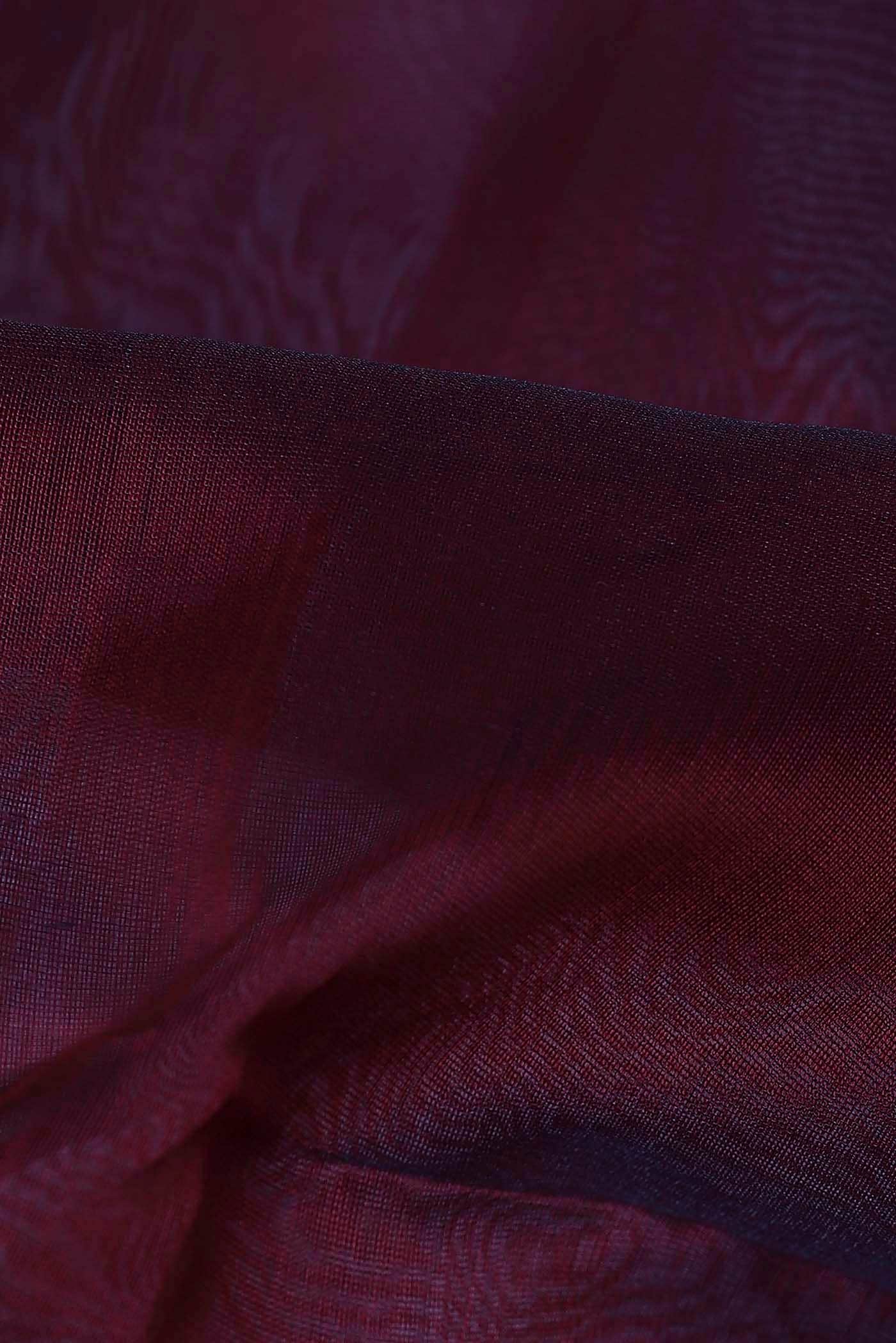 Maroon Maheshwari Silk Cotton Saree