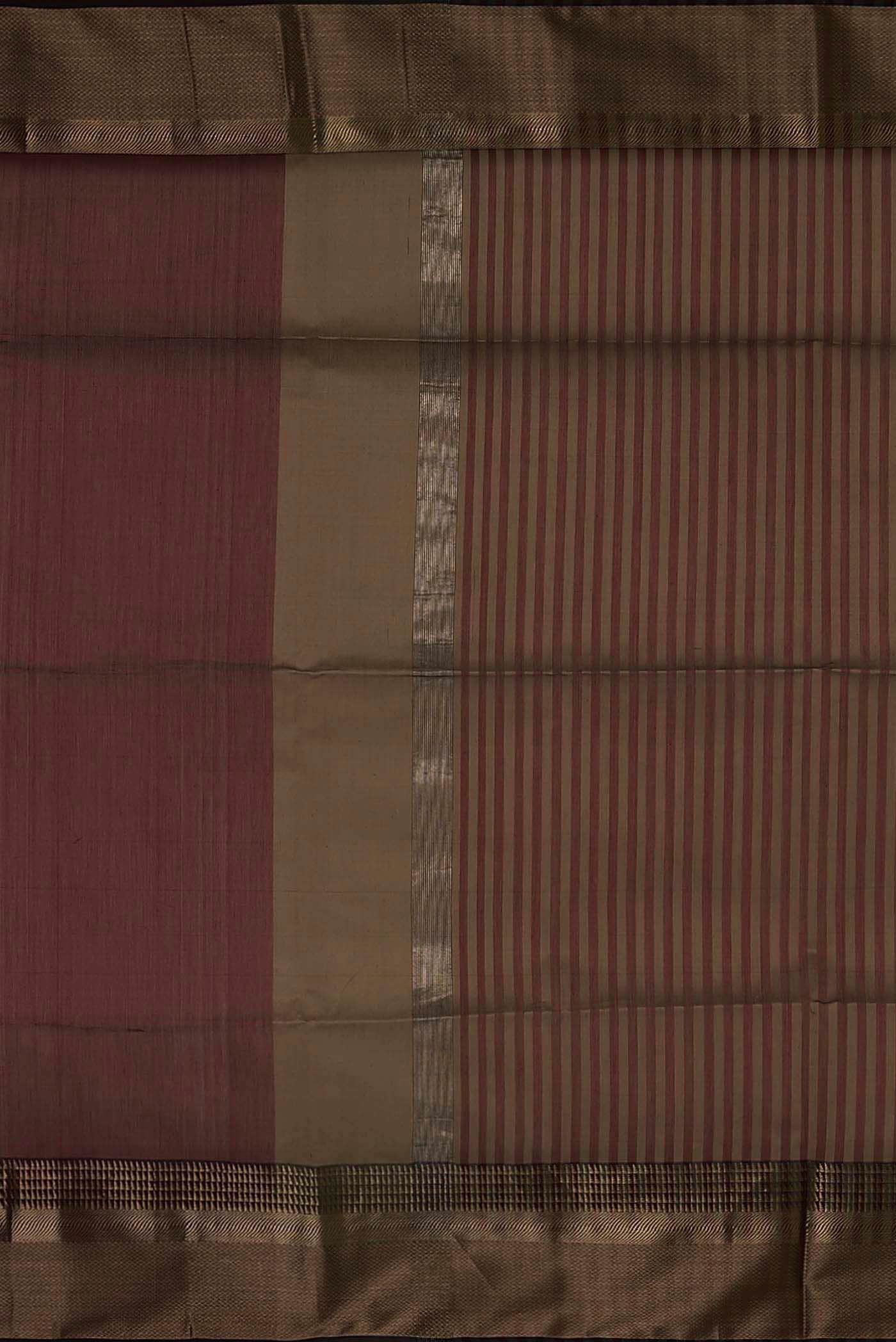 Maroon Maheshwari Silk Cotton Saree