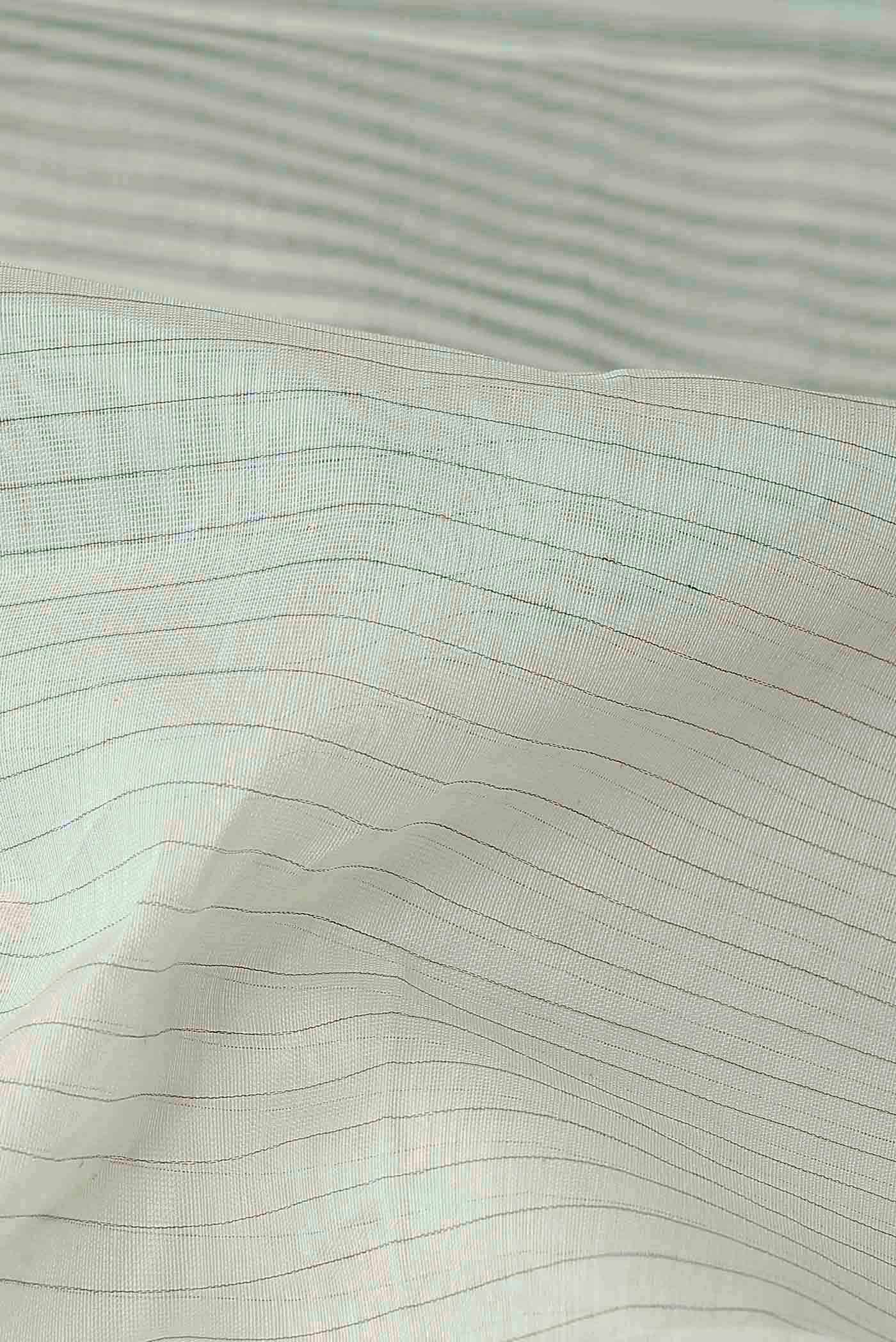 Light Green Maheshwari Silk Cotton Saree