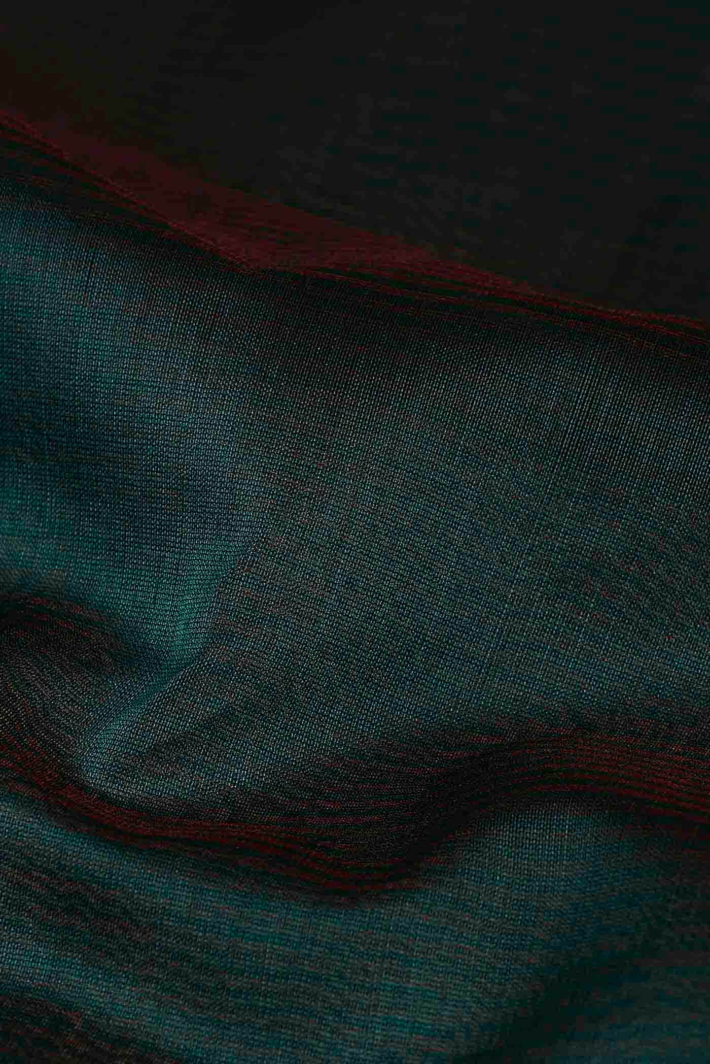 Teal Maheshwari Silk Cotton Saree