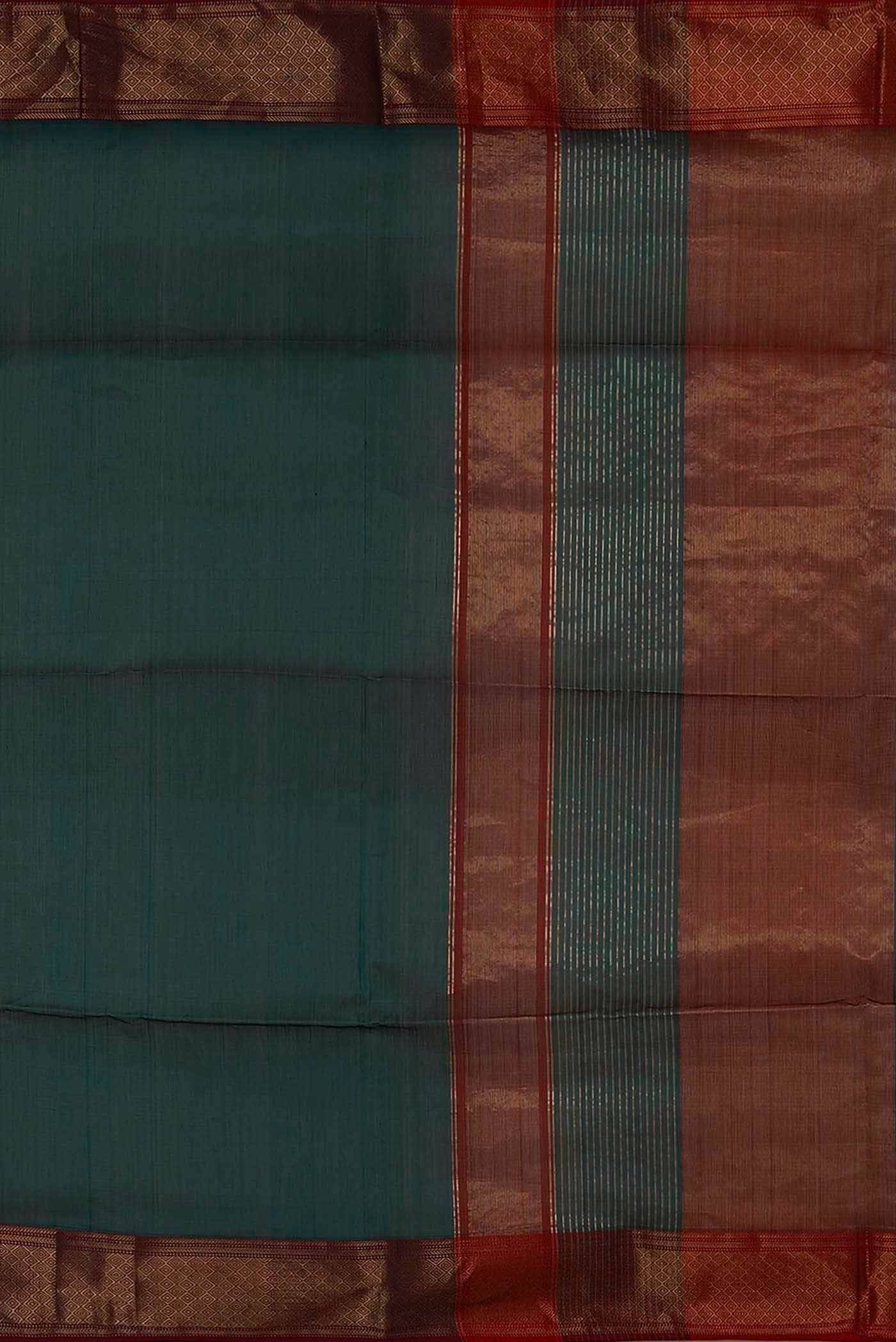Teal Maheshwari Silk Cotton Saree
