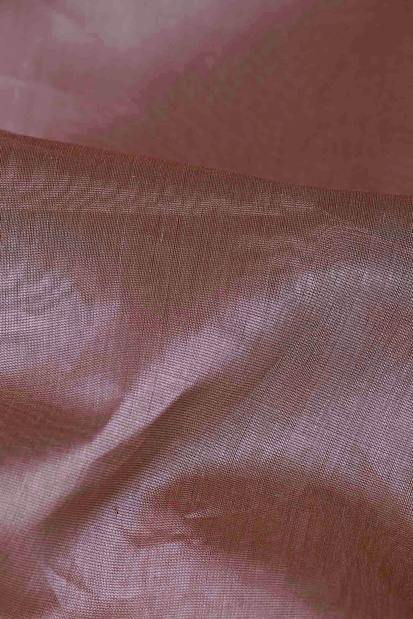 Peach Maheshwari Silk Cotton Saree