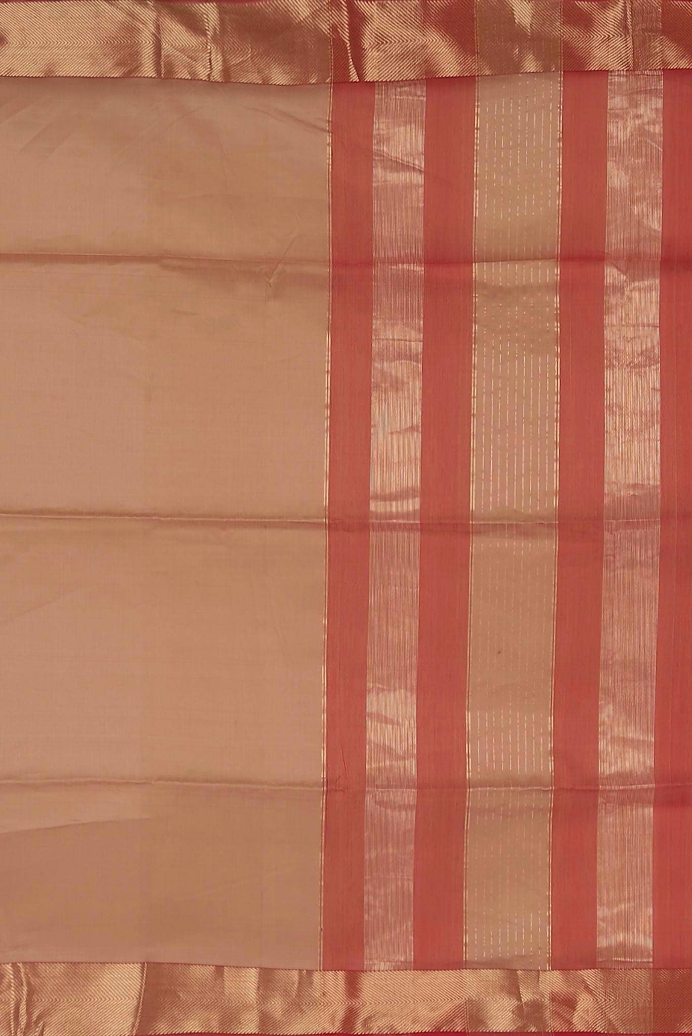 Peach Maheshwari Silk Cotton Saree