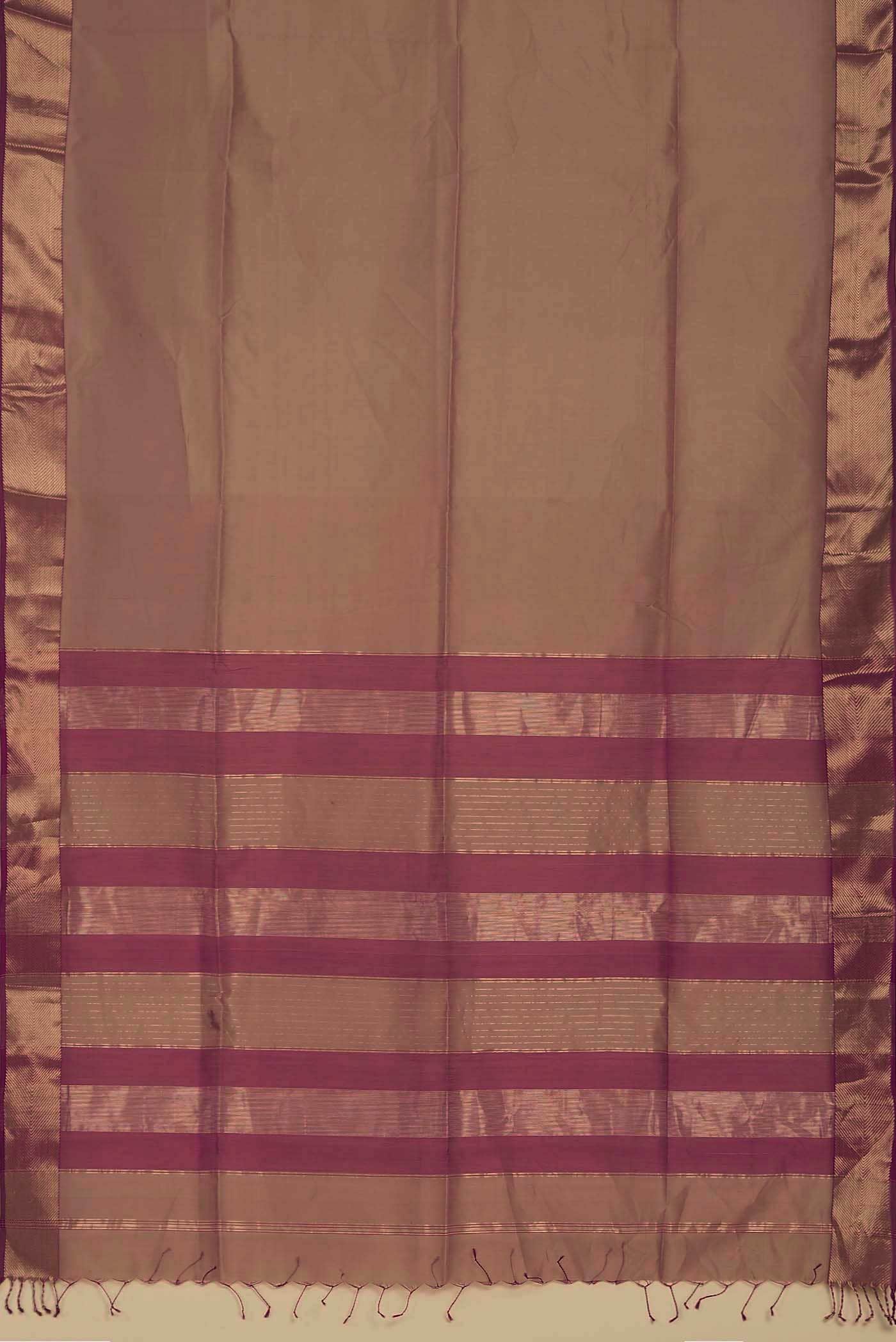Peach Maheshwari Silk Cotton Saree