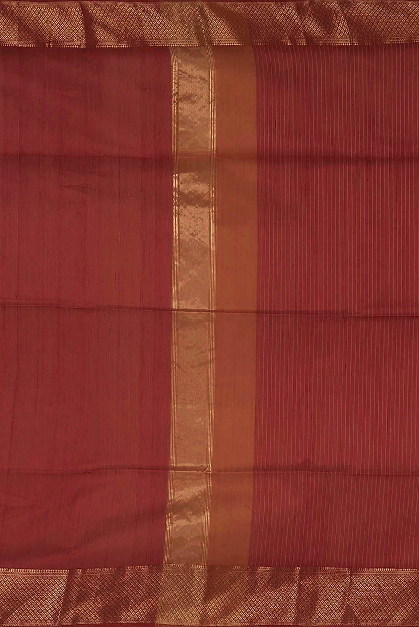 Red Maheshwari Silk Cotton Saree
