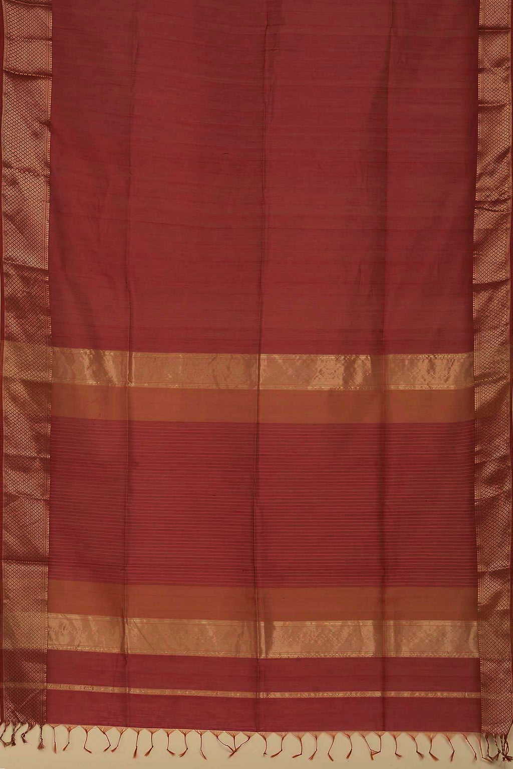 Red Maheshwari Silk Cotton Saree